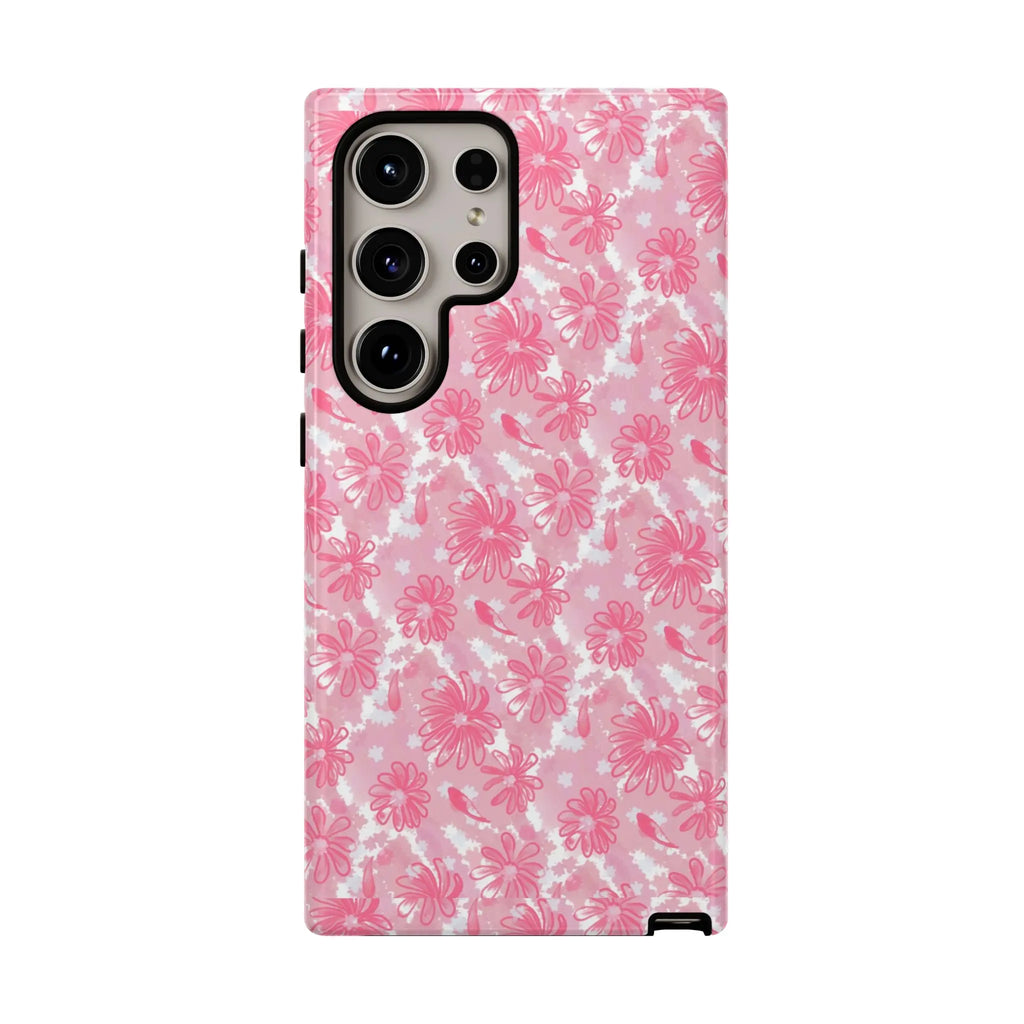 Flora Pink White Phone Case (Carry Original Art Drawn) Printify