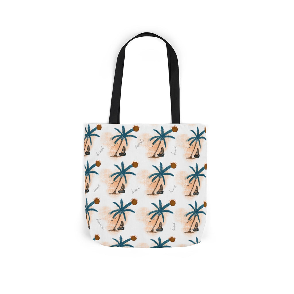 Beach Hand Drawn Art Canvas Tote Bag, 5-Color Straps Printify