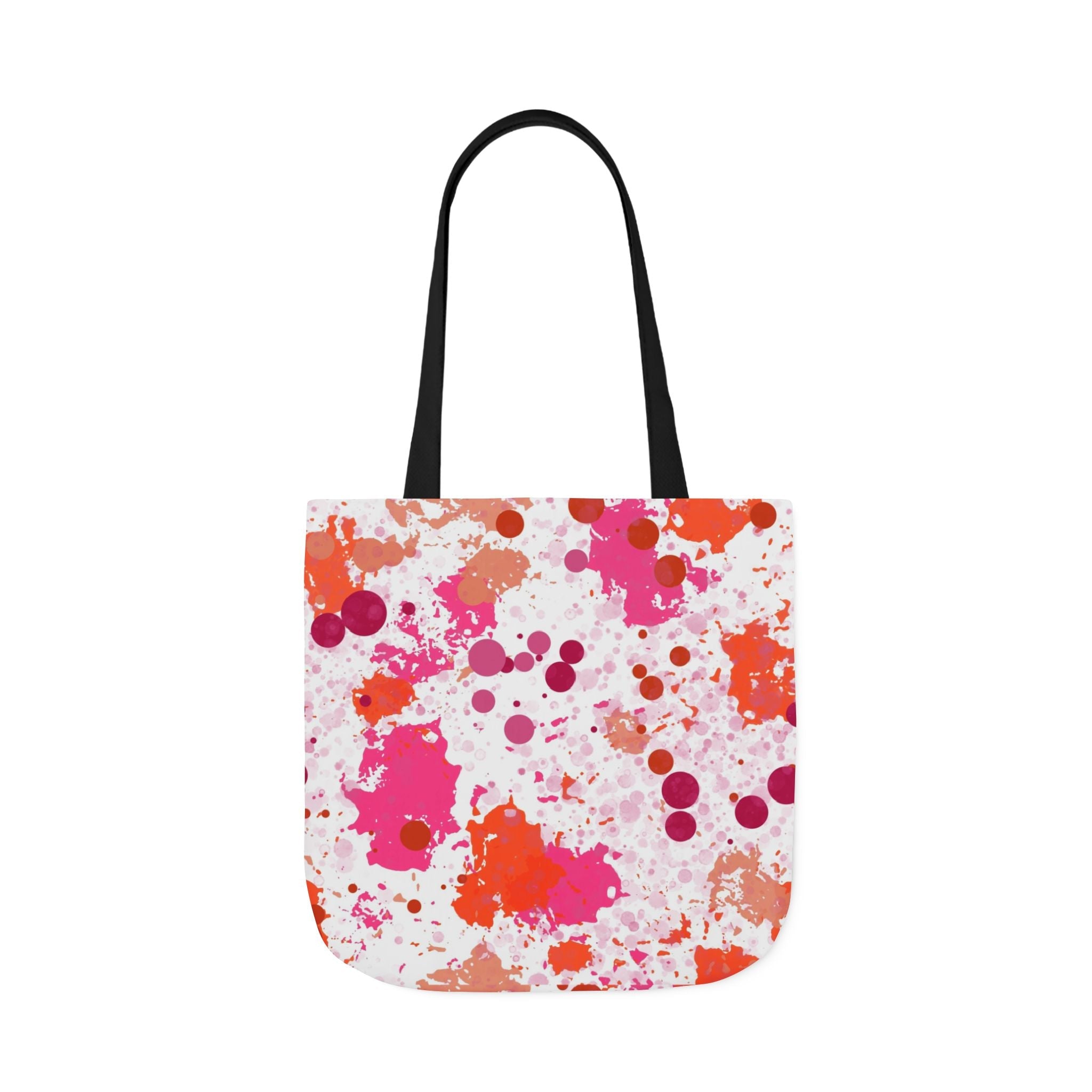 Multicolor Splashed Canvas Tote Bag, 5-Color Straps Printify
