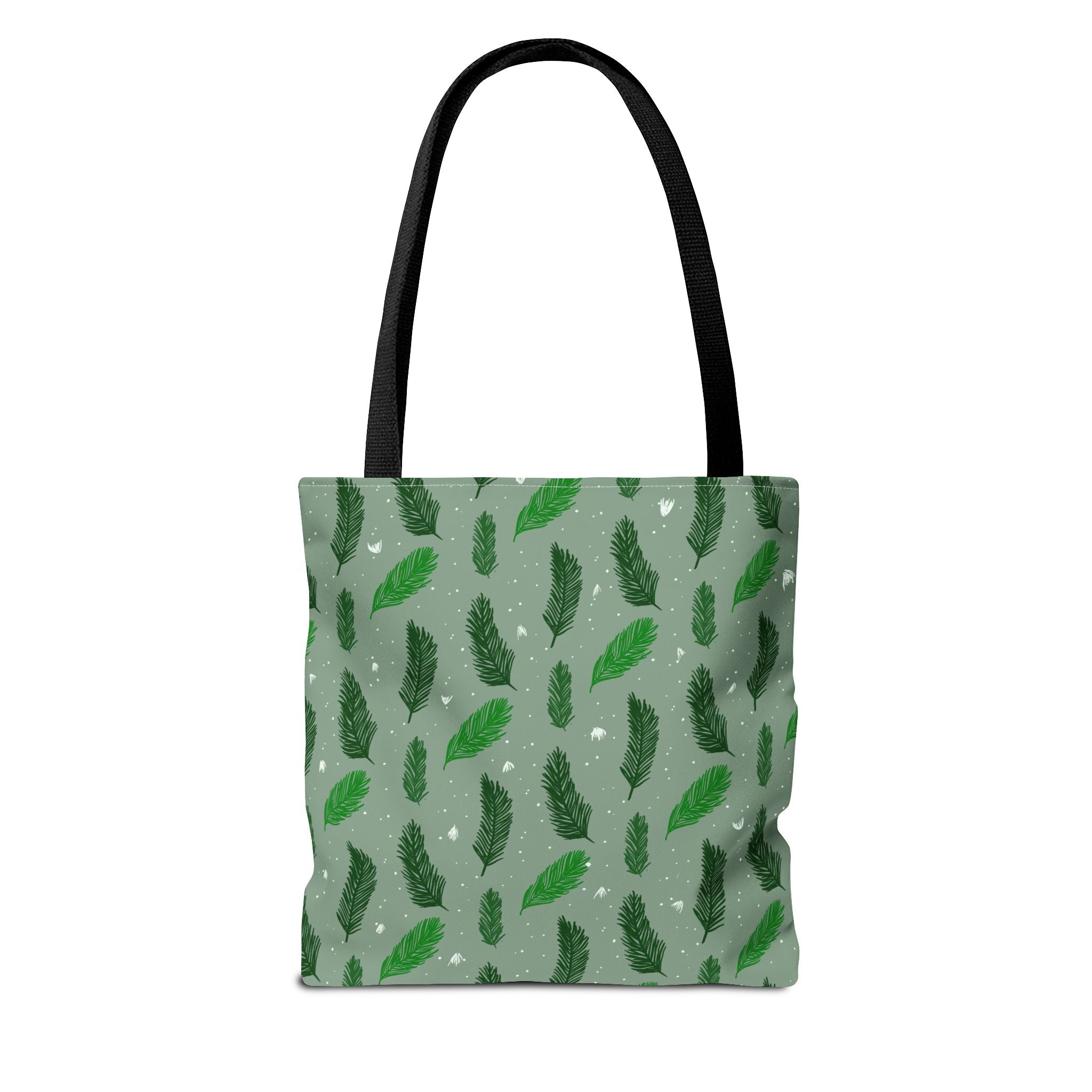 Olive Green Hand Drawn Botanic Print Tote Bags Printify