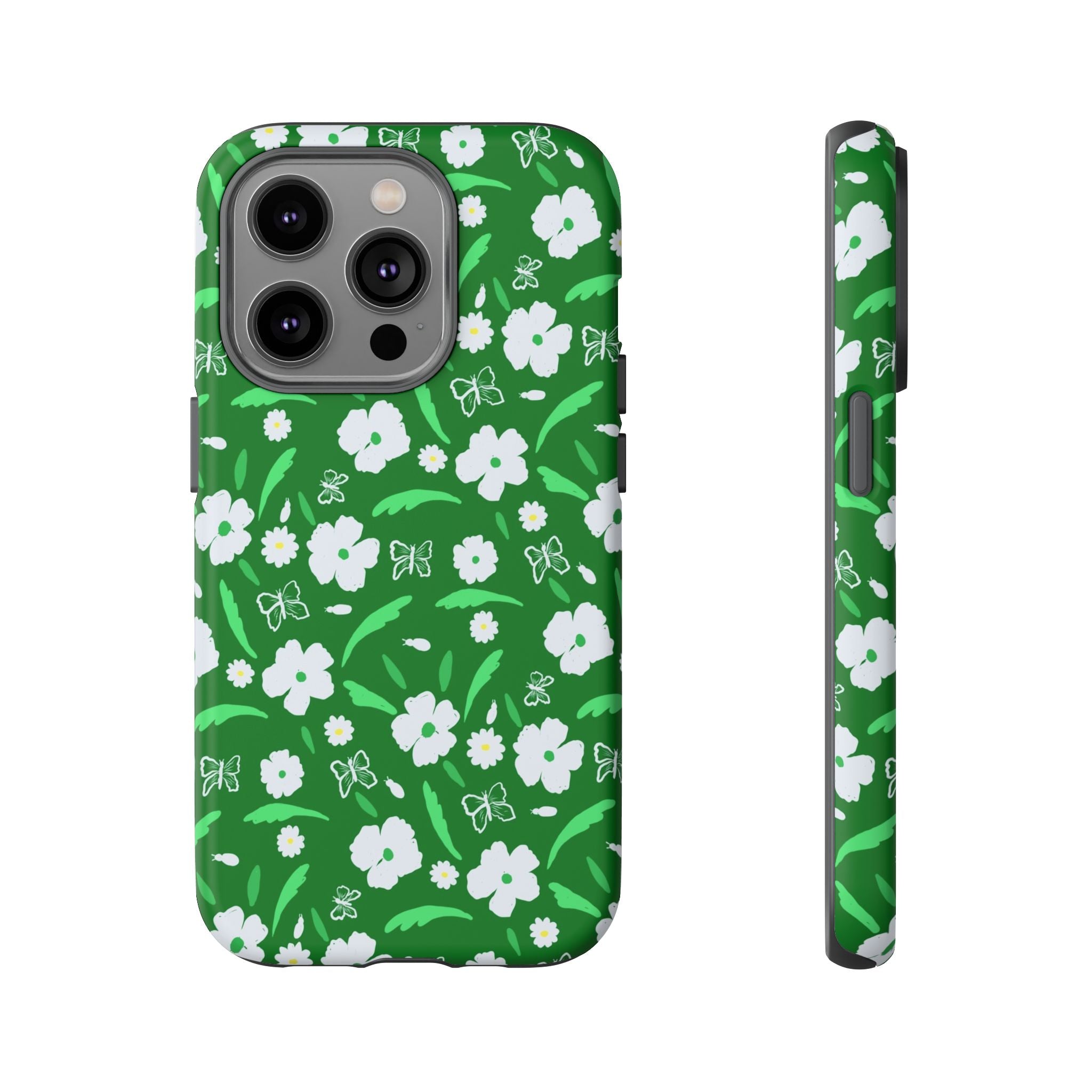 Green Meets White Flora Hand Designed Prints Tough Cases Printify