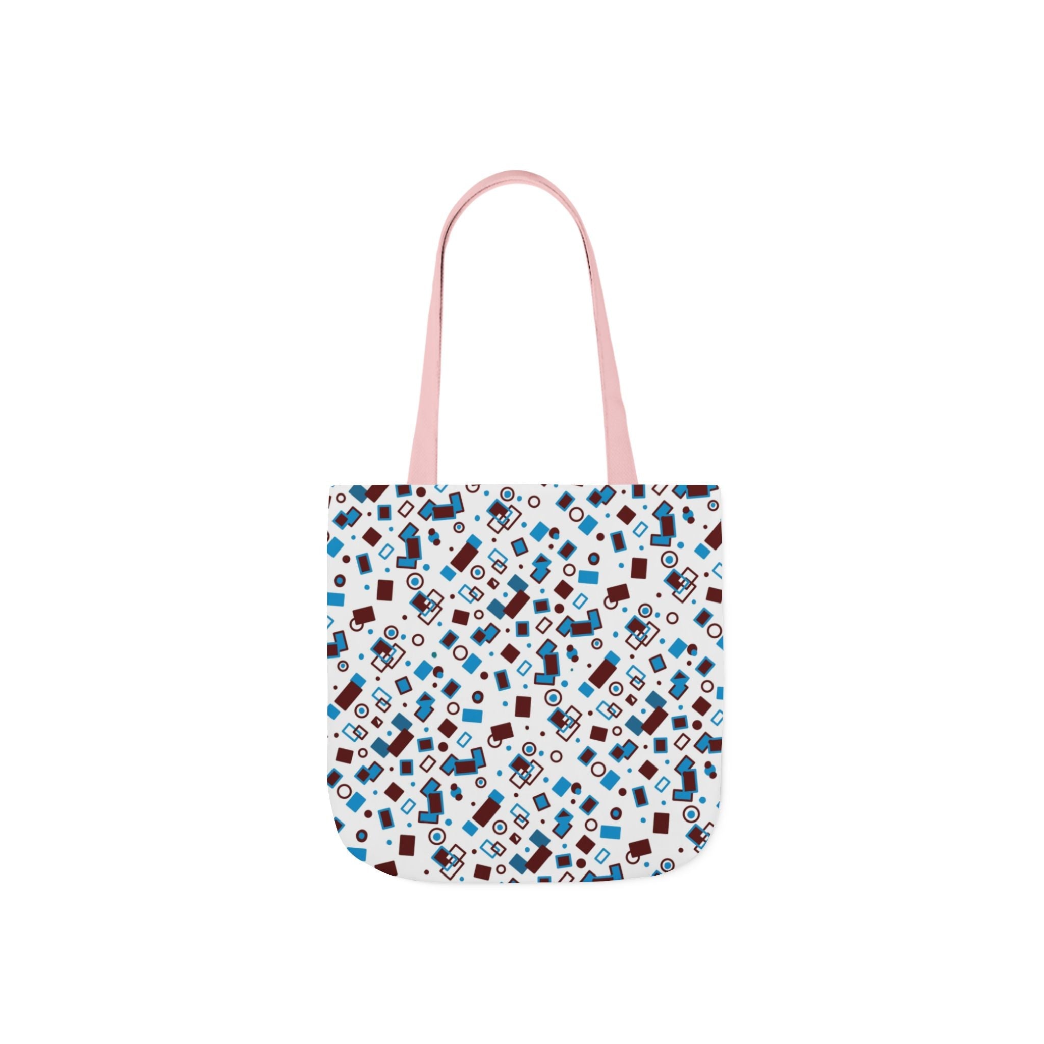 Geometric Shape Hand Drawn Art Print Canvas Tote Bag, 5-Color Straps Printify