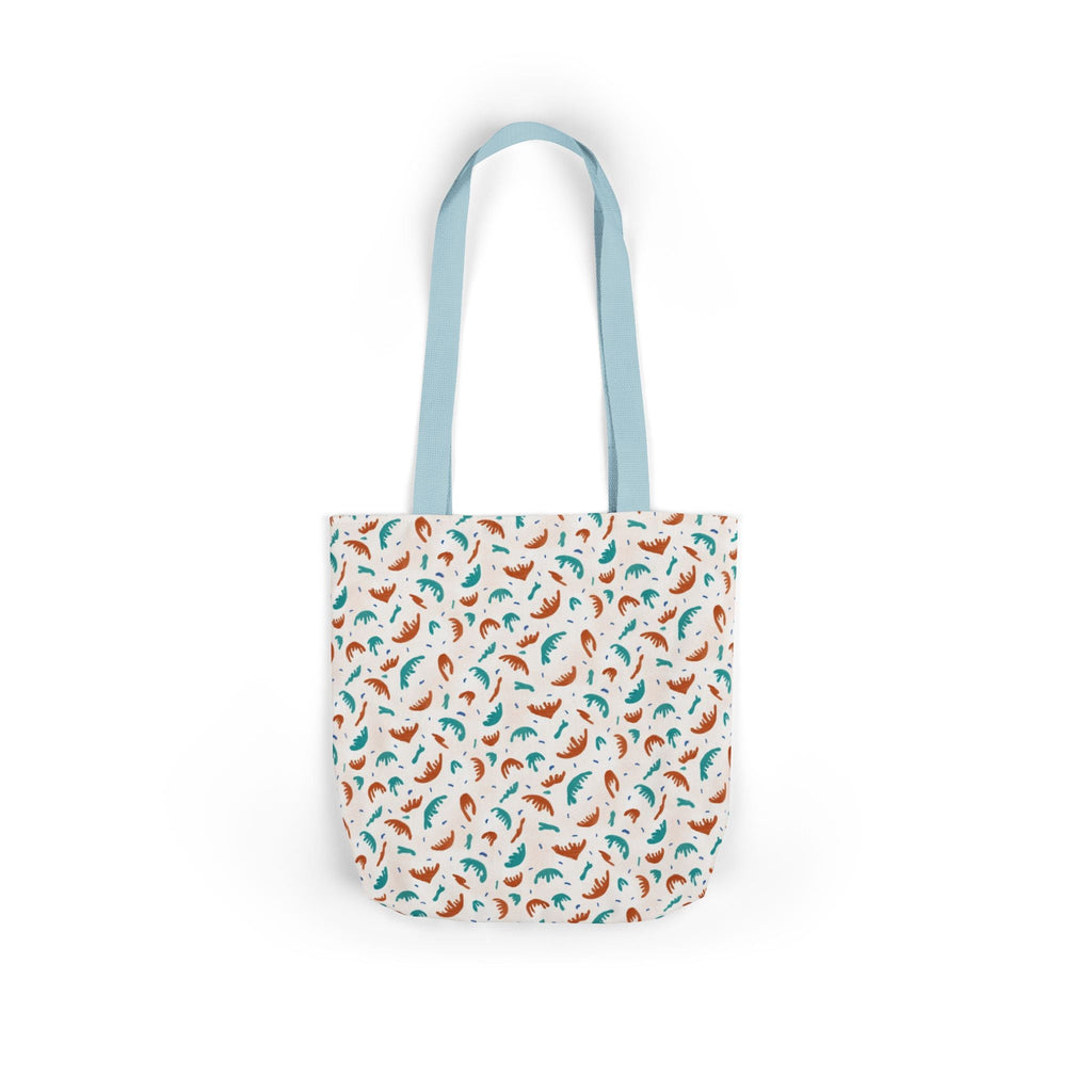 Abstract Hand Designed Print Canvas Tote Bag, 5-Color Straps Printify