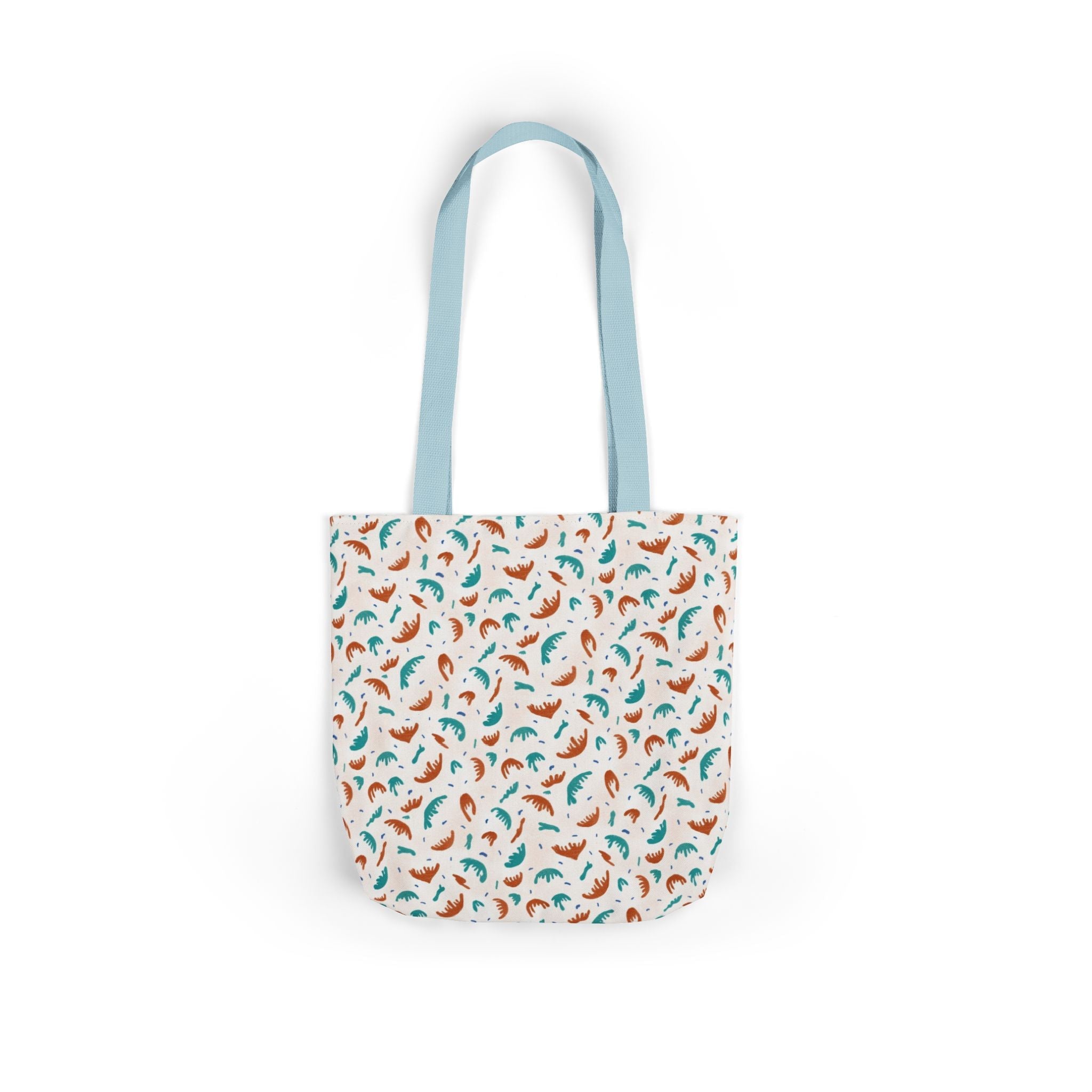 Abstract Hand Designed Print Canvas Tote Bag, 5-Color Straps Printify