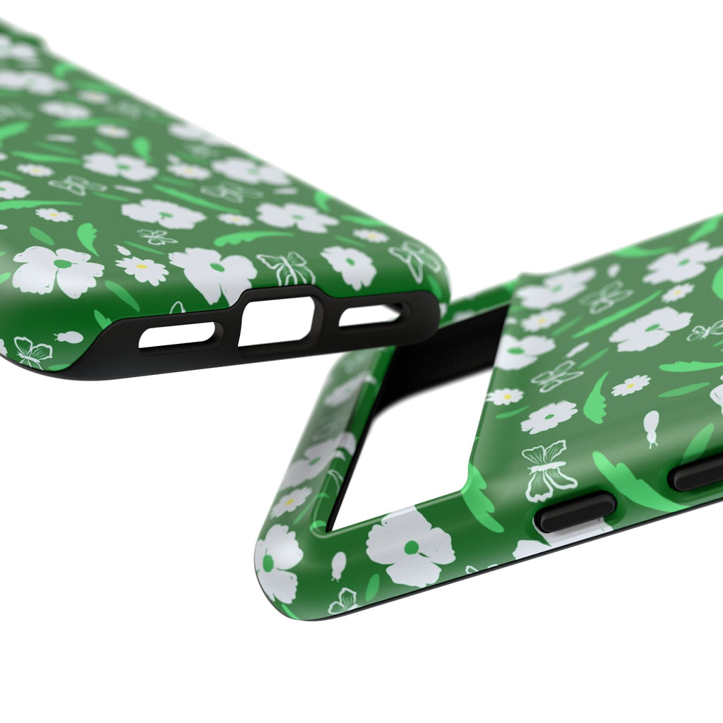 Green Meets White Flora Hand Designed Prints Tough Cases Printify