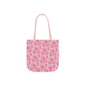 Cute Pink Flora Original Art Canvas Tote Bag, 5-Color Straps Printify