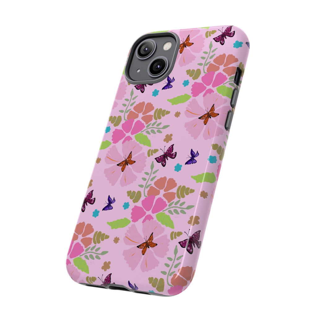 Pink Butterfly Garden Theme Tough Cases Printify