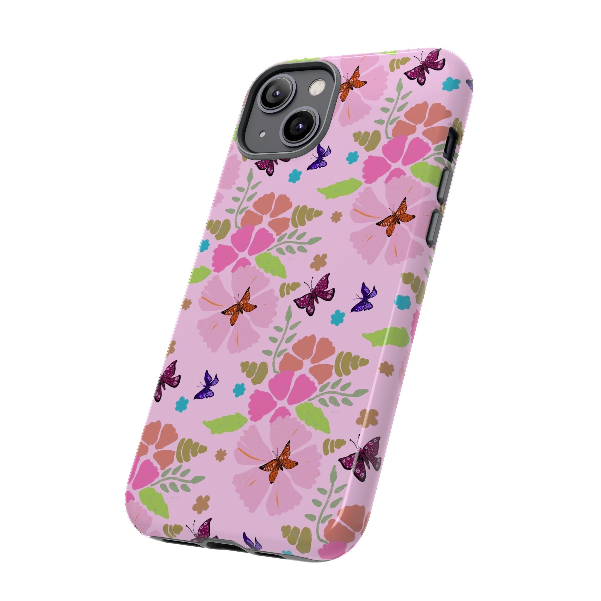 Pink Butterfly Garden Theme Tough Cases Printify