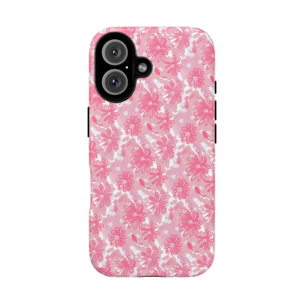 Flora Pink White Phone Case (Carry Original Art Drawn) Printify