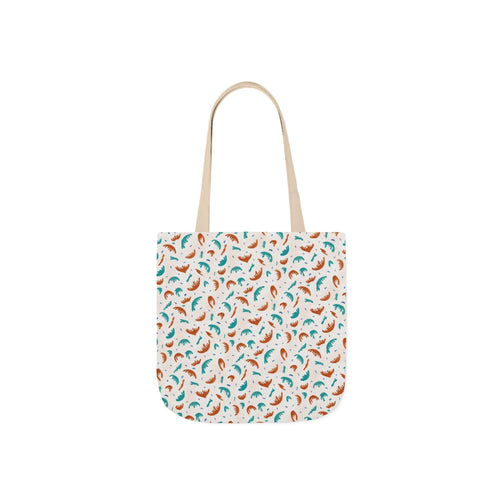 Abstract Hand Designed Print Canvas Tote Bag, 5-Color Straps Printify