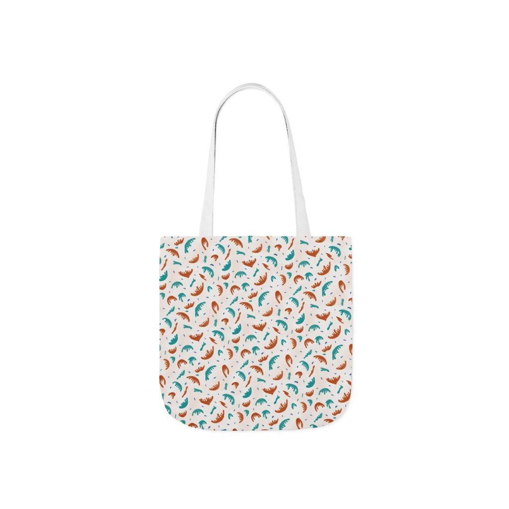 Abstract Hand Designed Print Canvas Tote Bag, 5-Color Straps Printify