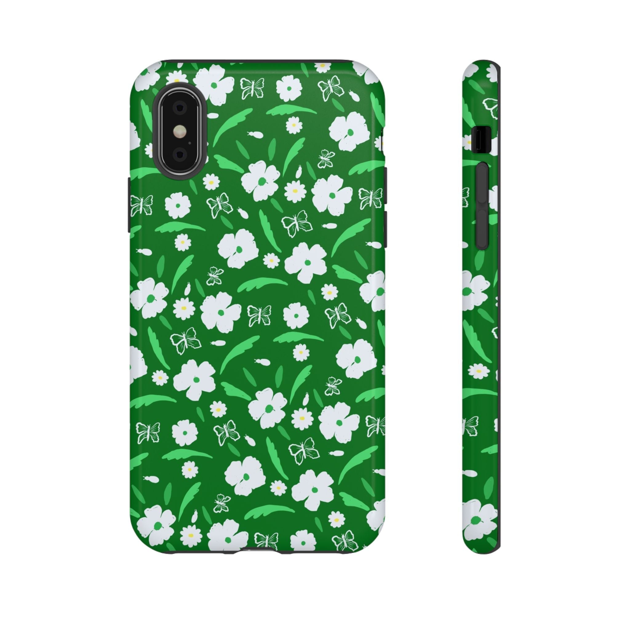 Green Meets White Flora Hand Designed Prints Tough Cases Printify