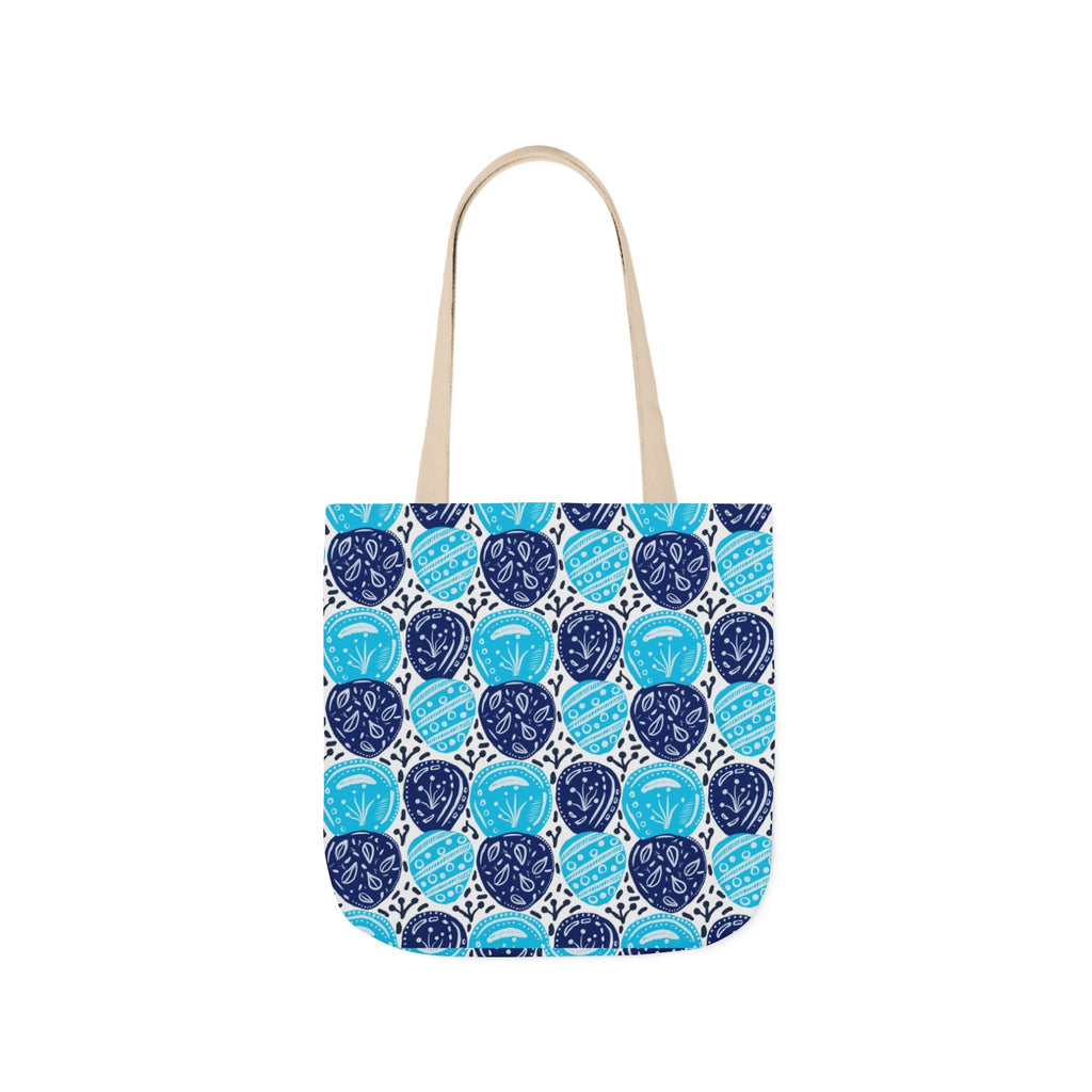 Blue Oval Abstract Canvas Tote Bag, 5-Color Straps Printify