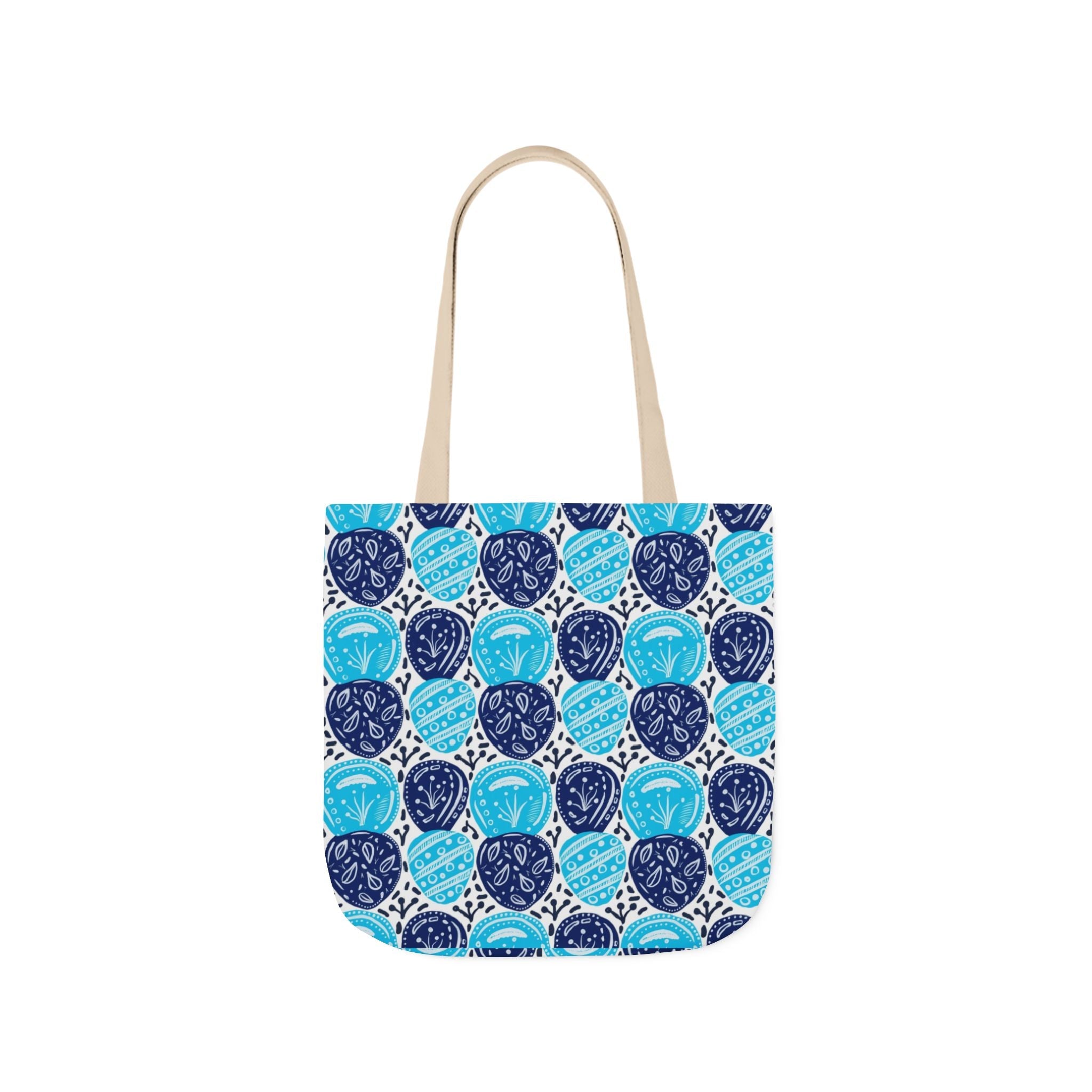 Blue Oval Abstract Canvas Tote Bag, 5-Color Straps Printify
