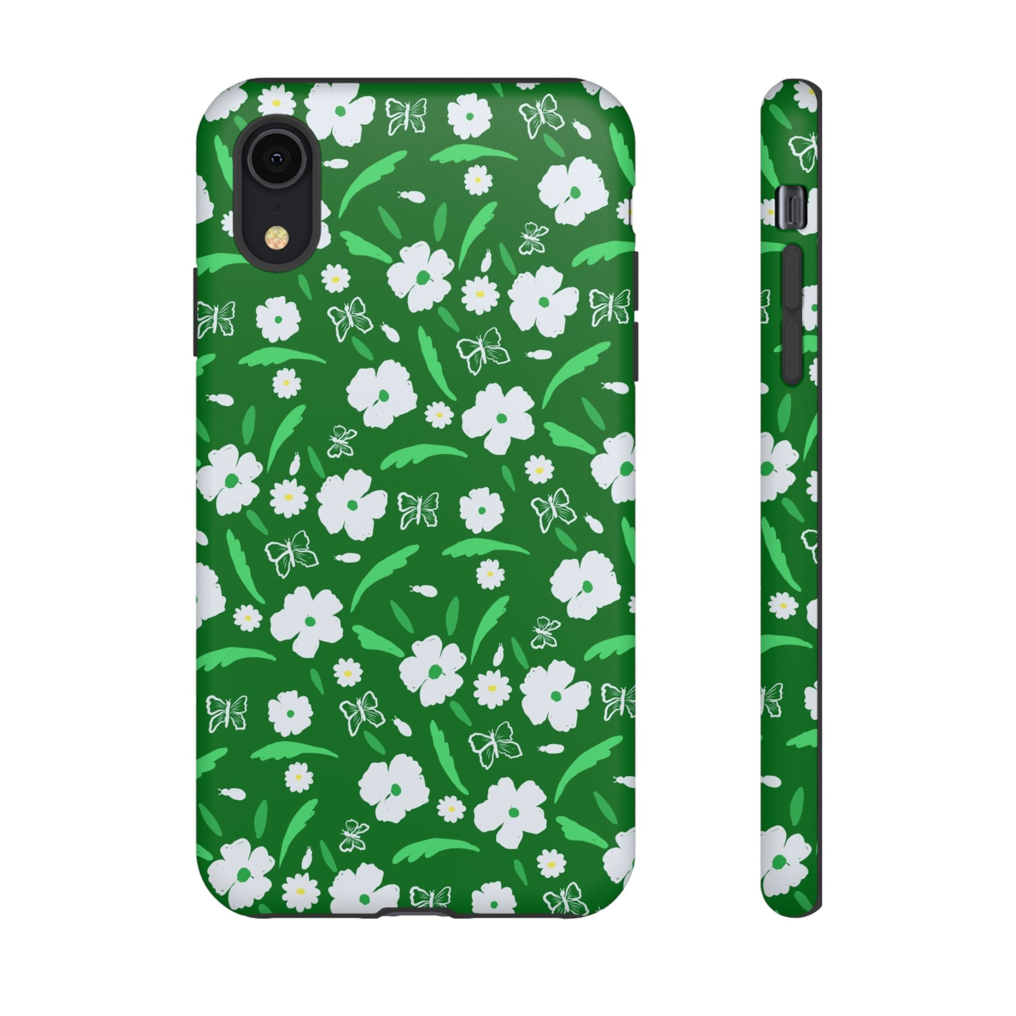 Green Meets White Flora Hand Designed Prints Tough Cases Printify