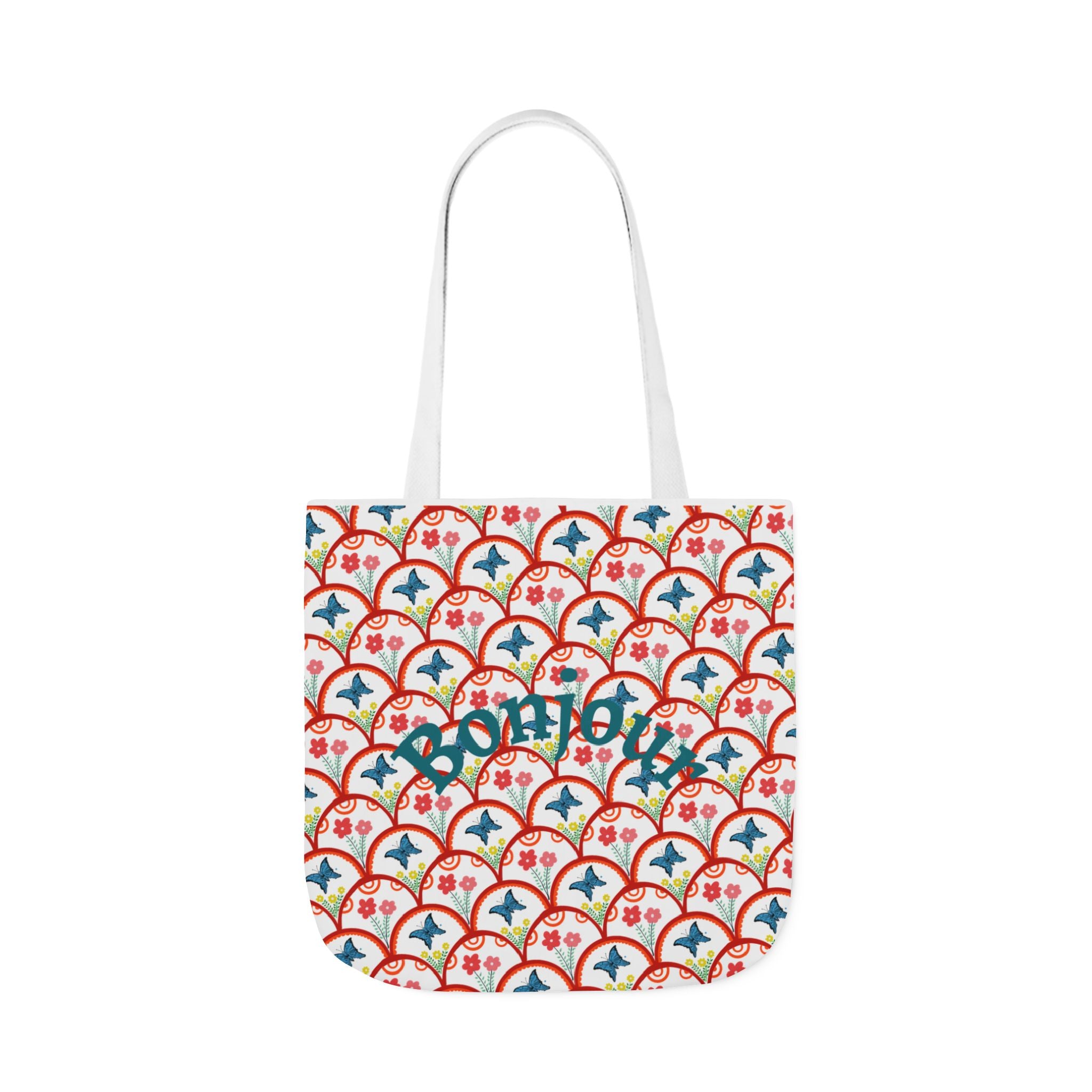 Bonjour Canvas Tote Bag | 5-Color Straps, 3 Sizes