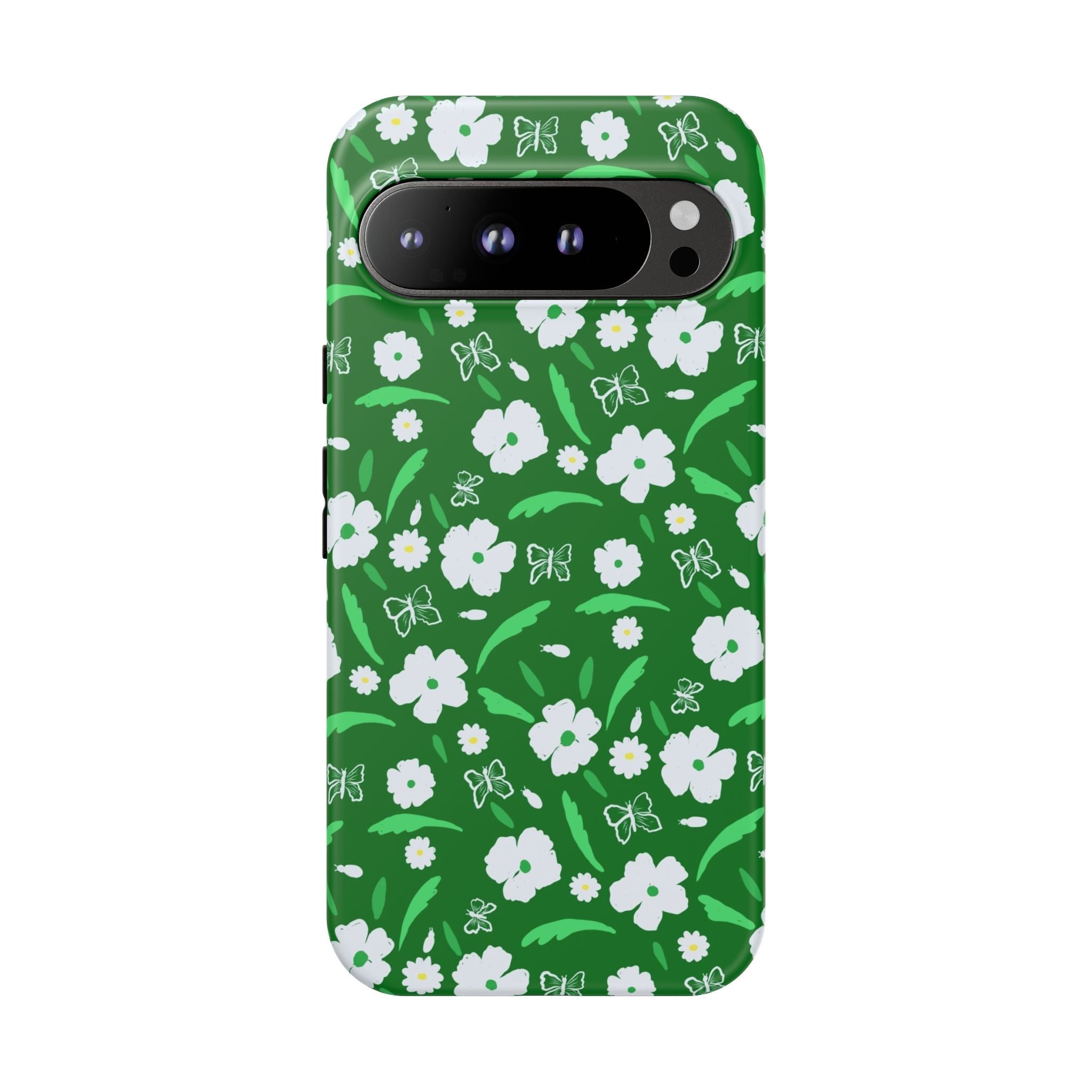 Green Meets White Flora Hand Designed Prints Tough Cases Printify