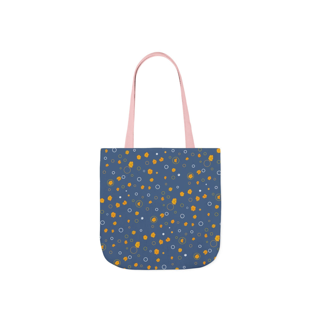 Grey Small Flora Hand Drawn Prints Canvas Tote Bag, 5-Color Straps Printify