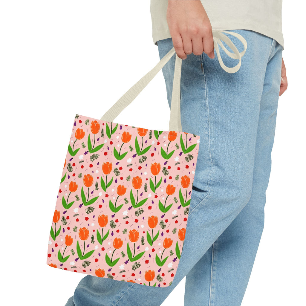 Orange Tulip Hand Designed Art Botanical Print Tote Bag (AOP) Printify