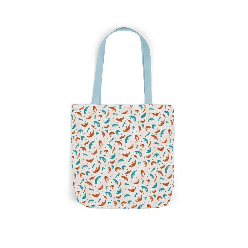 Abstract Hand Designed Print Canvas Tote Bag, 5-Color Straps Printify
