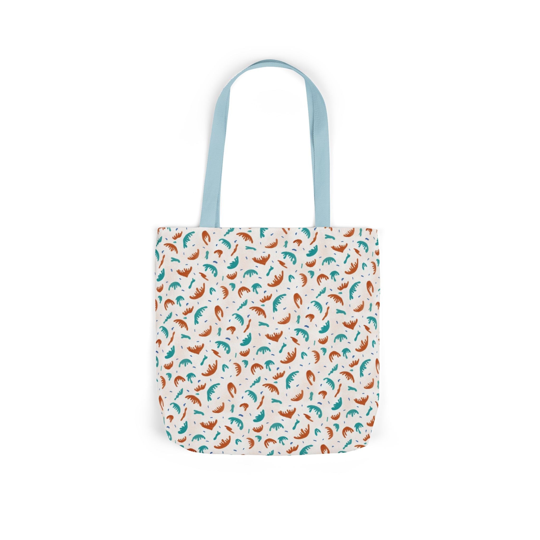 Abstract Hand Designed Print Canvas Tote Bag, 5-Color Straps Printify