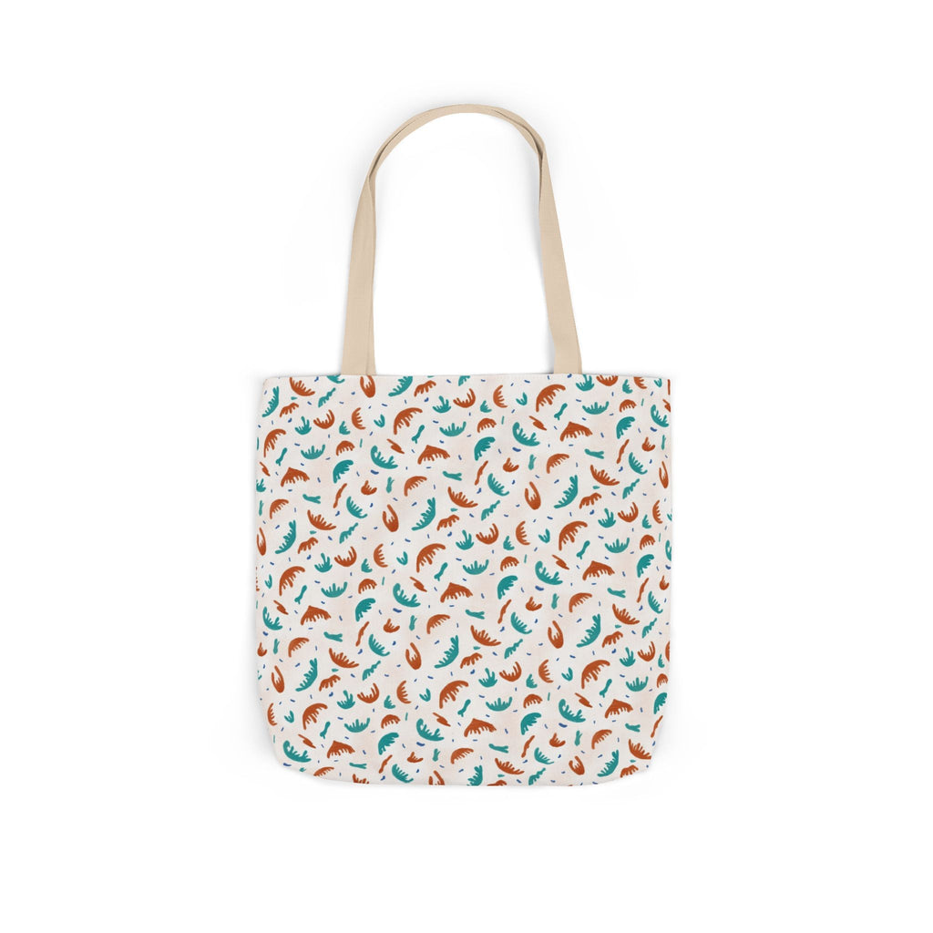 Abstract Hand Designed Print Canvas Tote Bag, 5-Color Straps Printify
