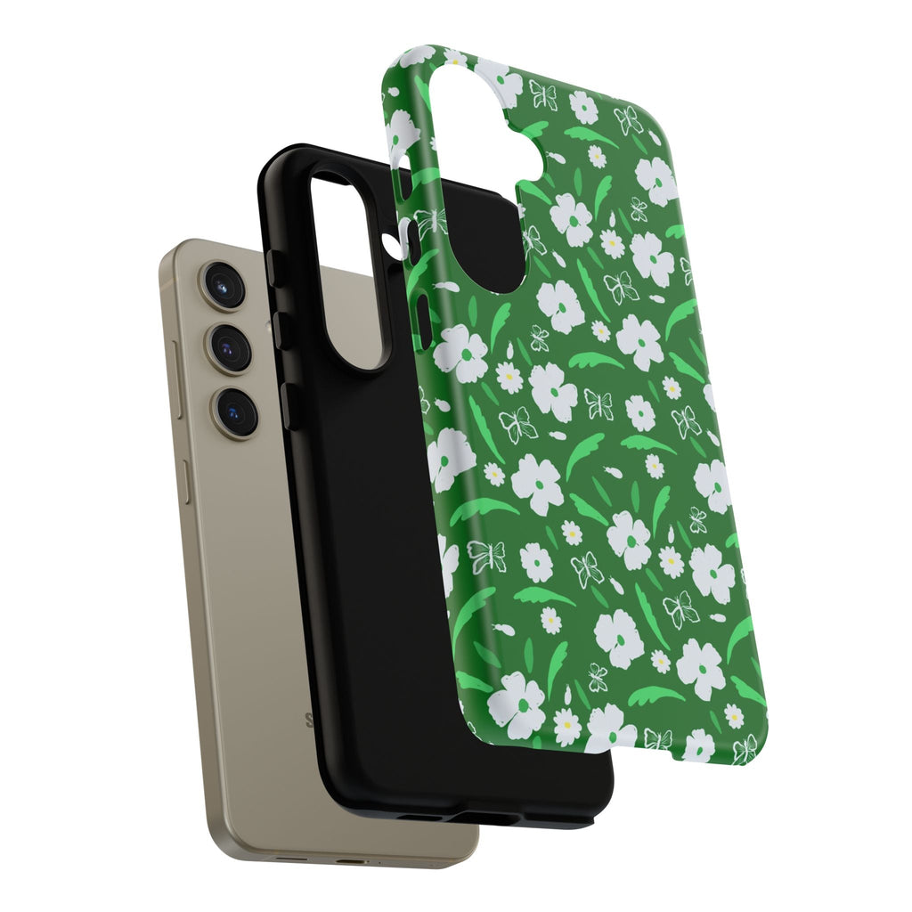 Green Meets White Flora Hand Designed Prints Tough Cases Printify