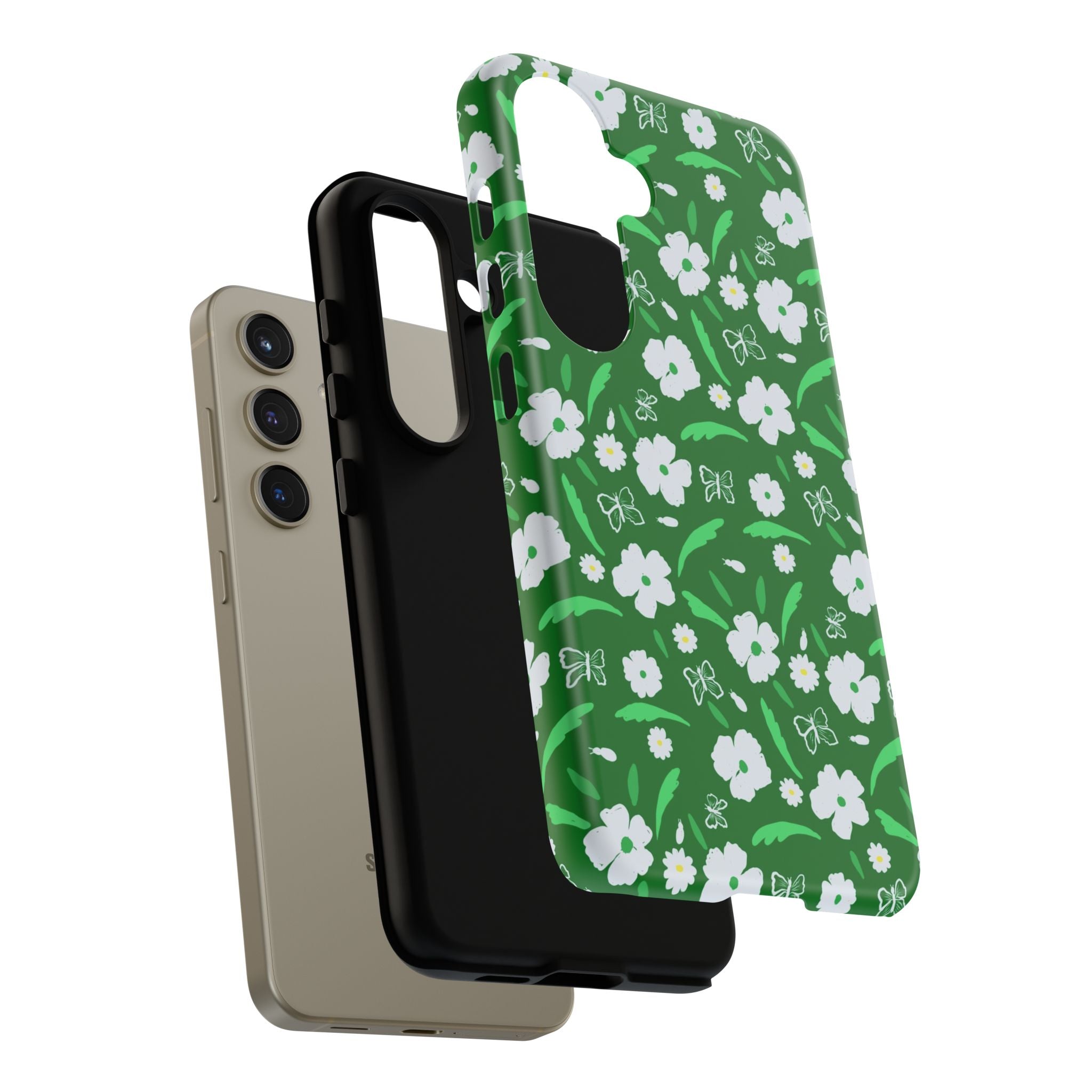 Green Meets White Flora Hand Designed Prints Tough Cases Printify
