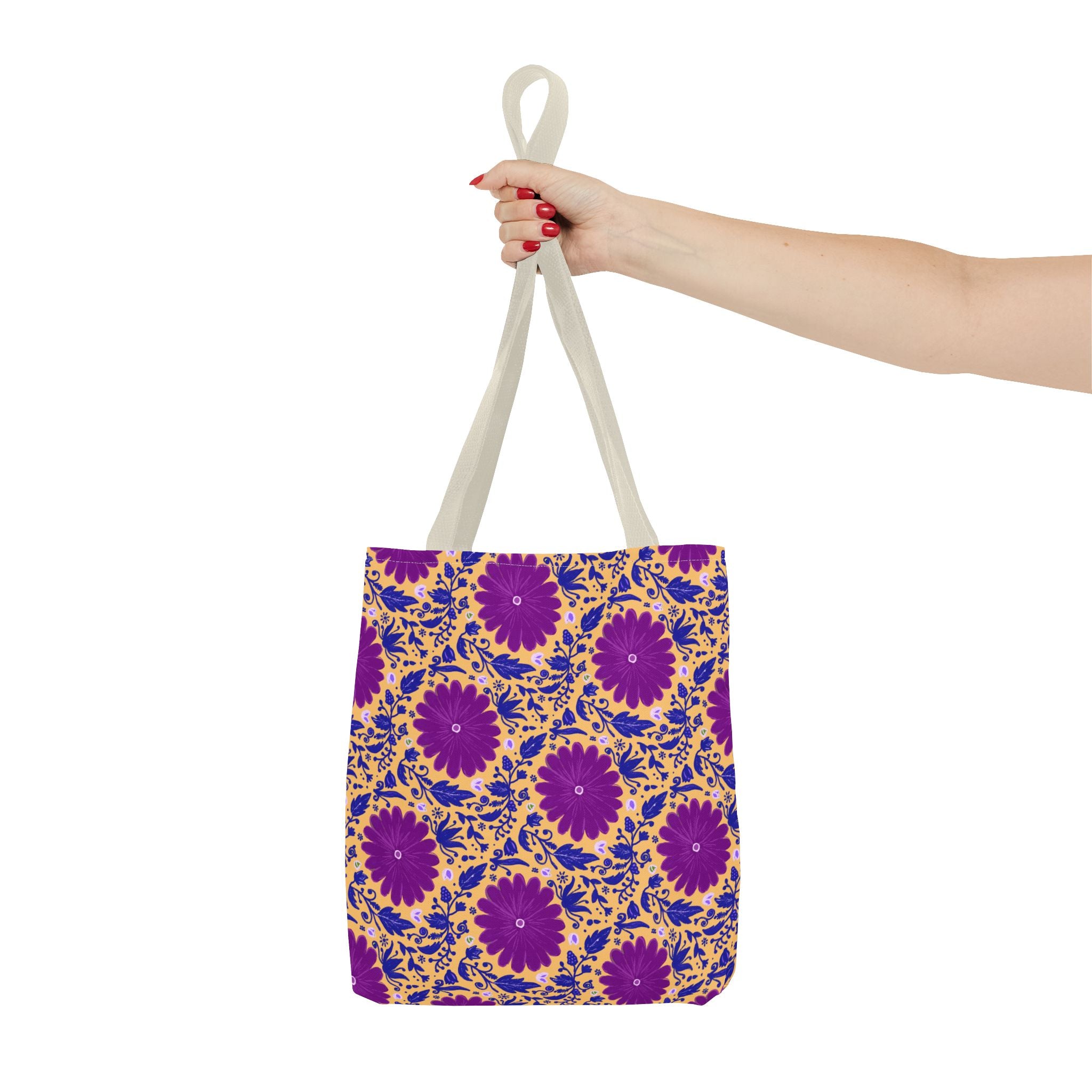 Botanic Susanah Purple Flower Print Tote Bag – Hand-Designed Print