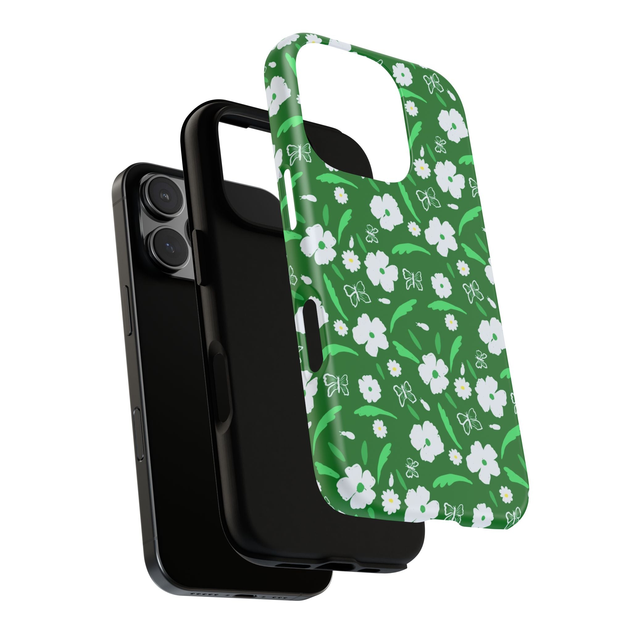 Green Meets White Flora Hand Designed Prints Tough Cases Printify