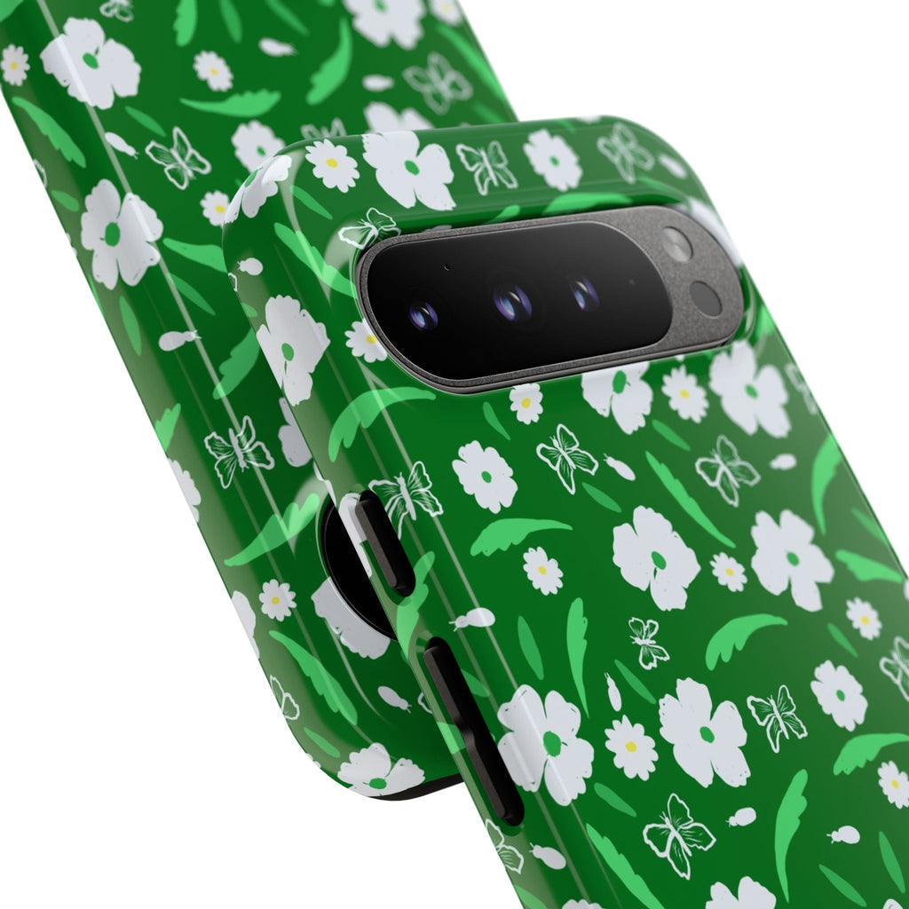 Green Meets White Flora Hand Designed Prints Tough Cases Printify