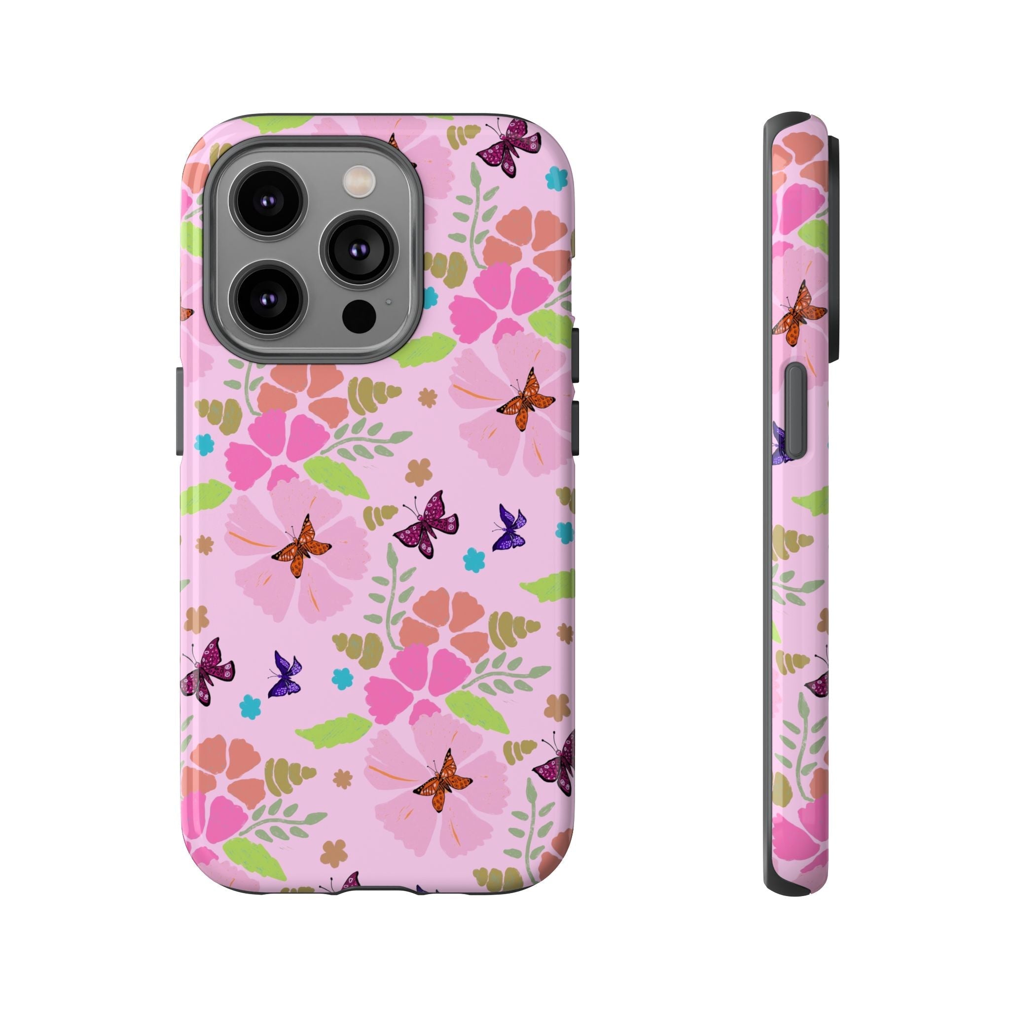 Pink Butterfly Garden Theme Tough Cases Printify