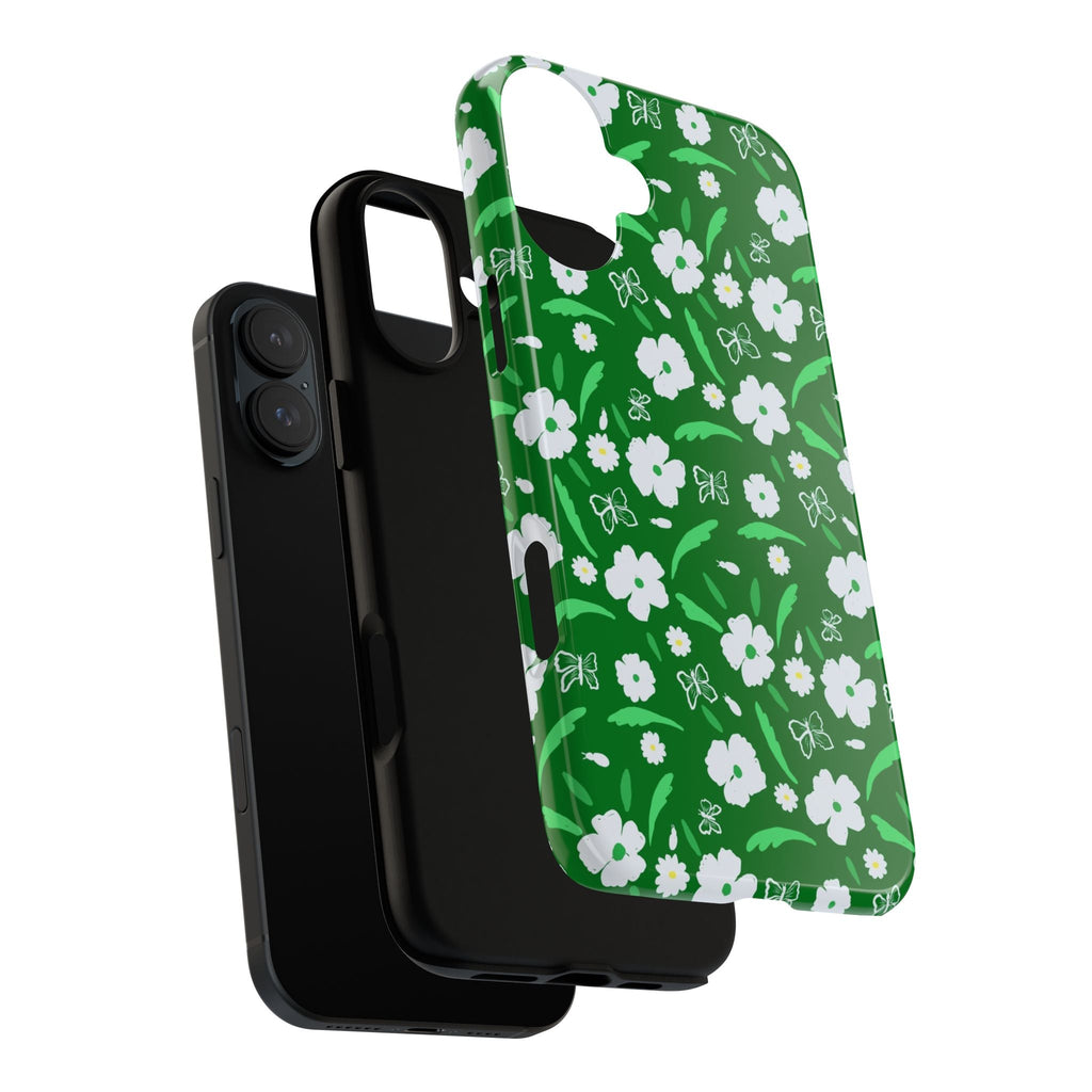 Green Meets White Flora Hand Designed Prints Tough Cases Printify