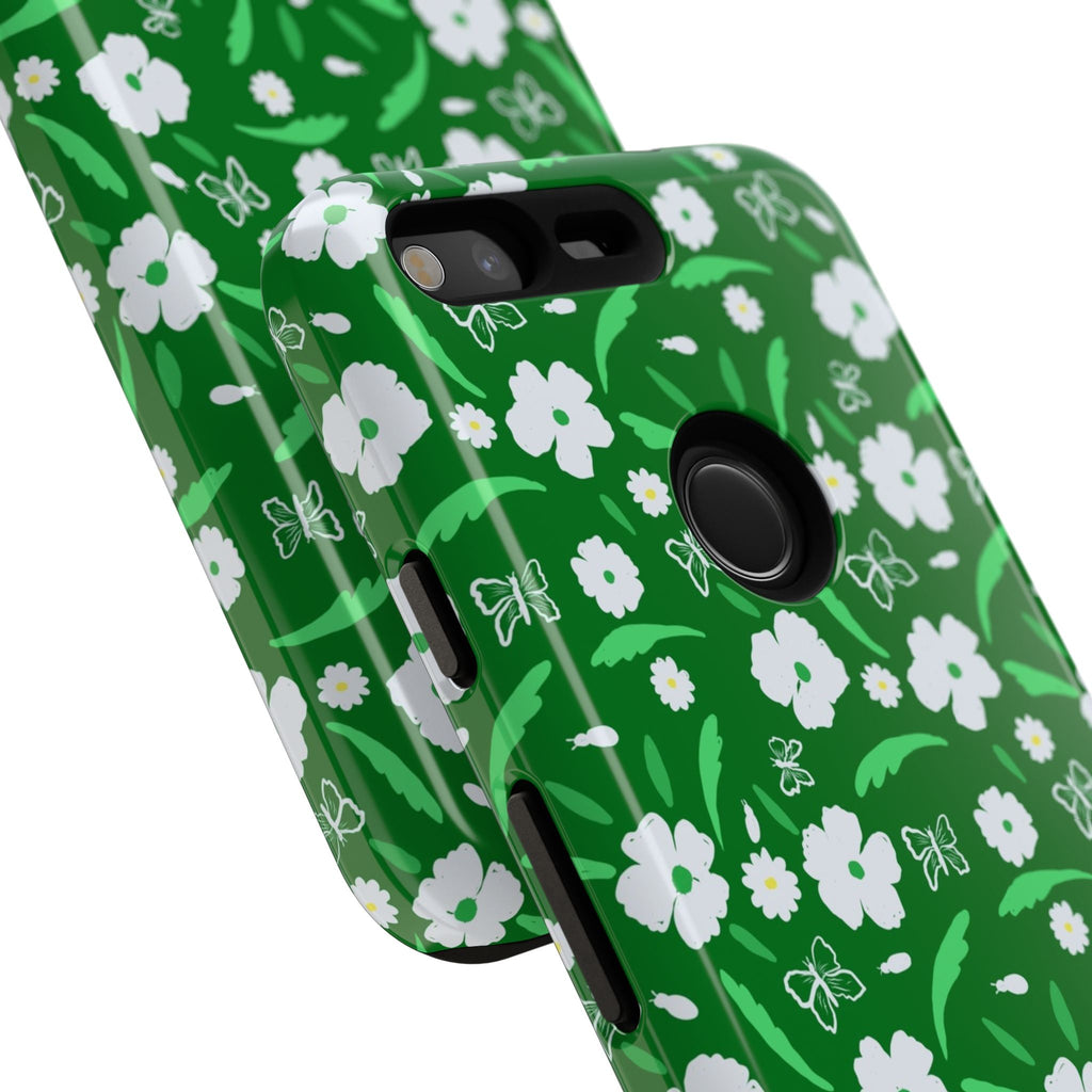 Green Meets White Flora Hand Designed Prints Tough Cases Printify