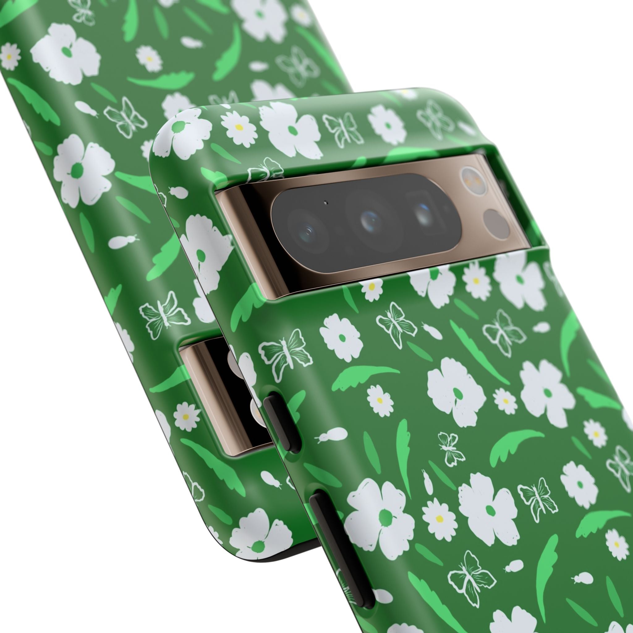 Green Meets White Flora Hand Designed Prints Tough Cases Printify