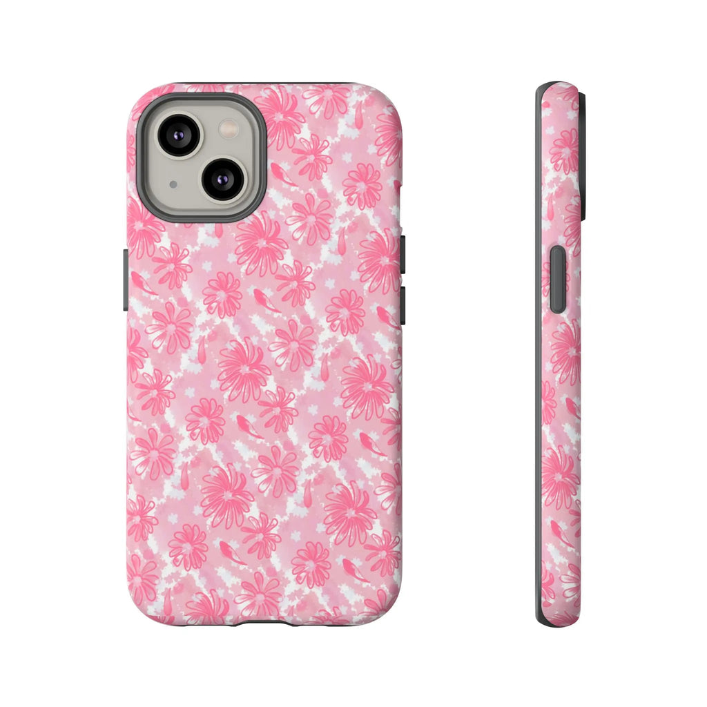 Flora Pink White Phone Case (Carry Original Art Drawn) Printify