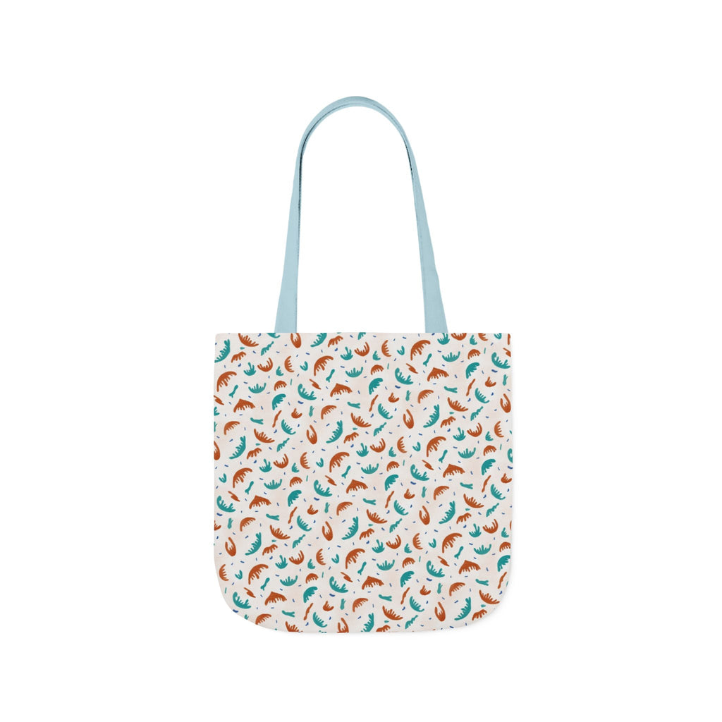 Abstract Hand Designed Print Canvas Tote Bag, 5-Color Straps Printify