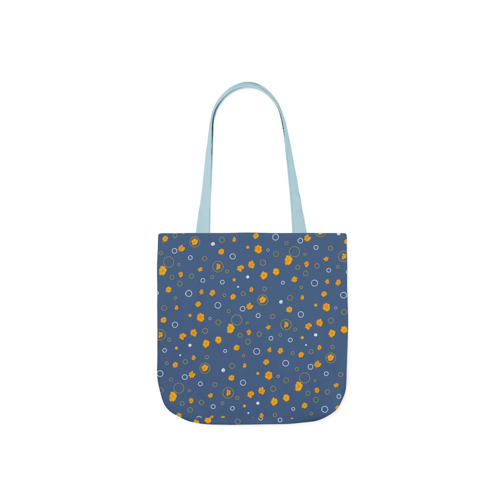 Grey Small Flora Hand Drawn Prints Canvas Tote Bag, 5-Color Straps Printify