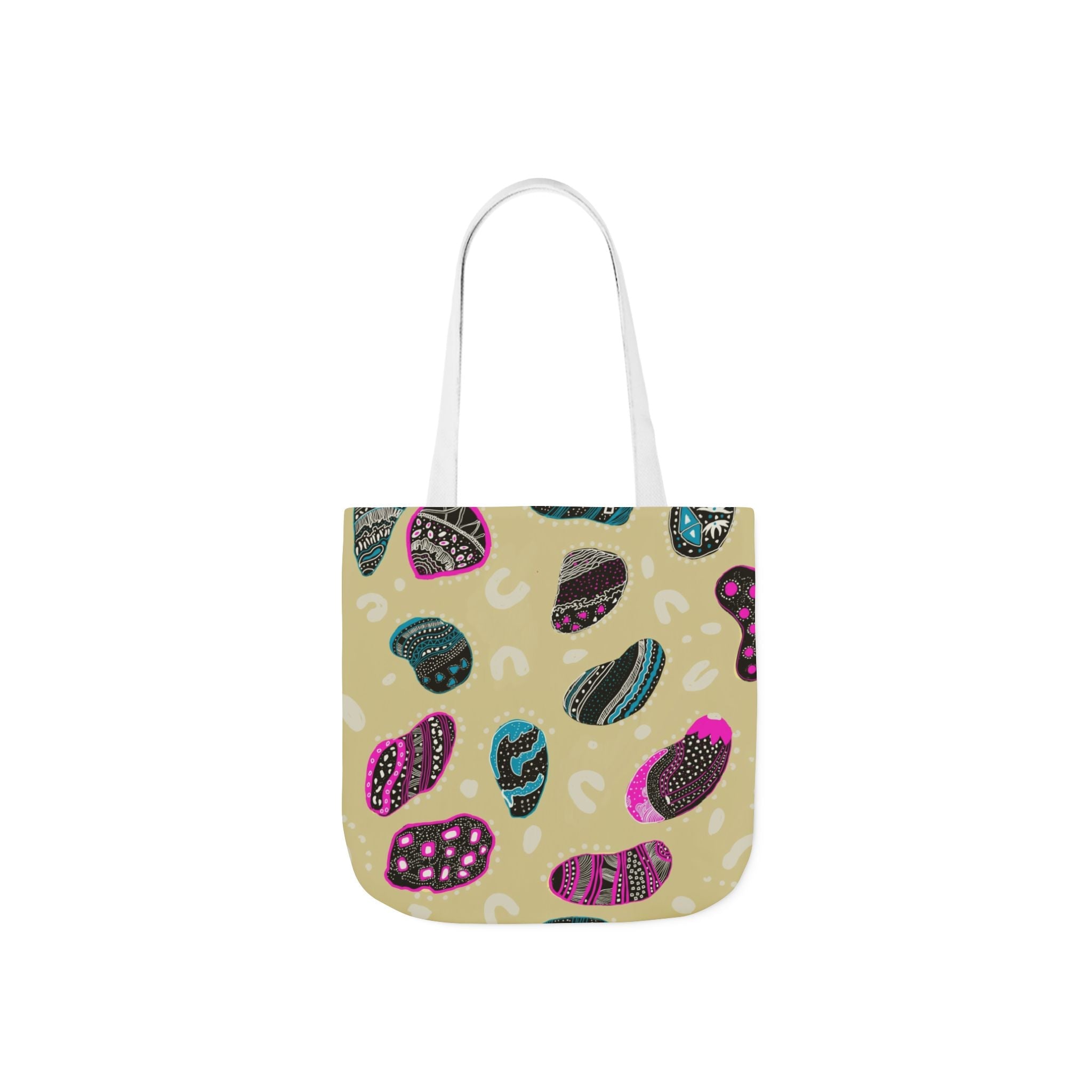 Modern Abstract Drawn Print Canvas Tote Bag, 5-Color Straps Printify