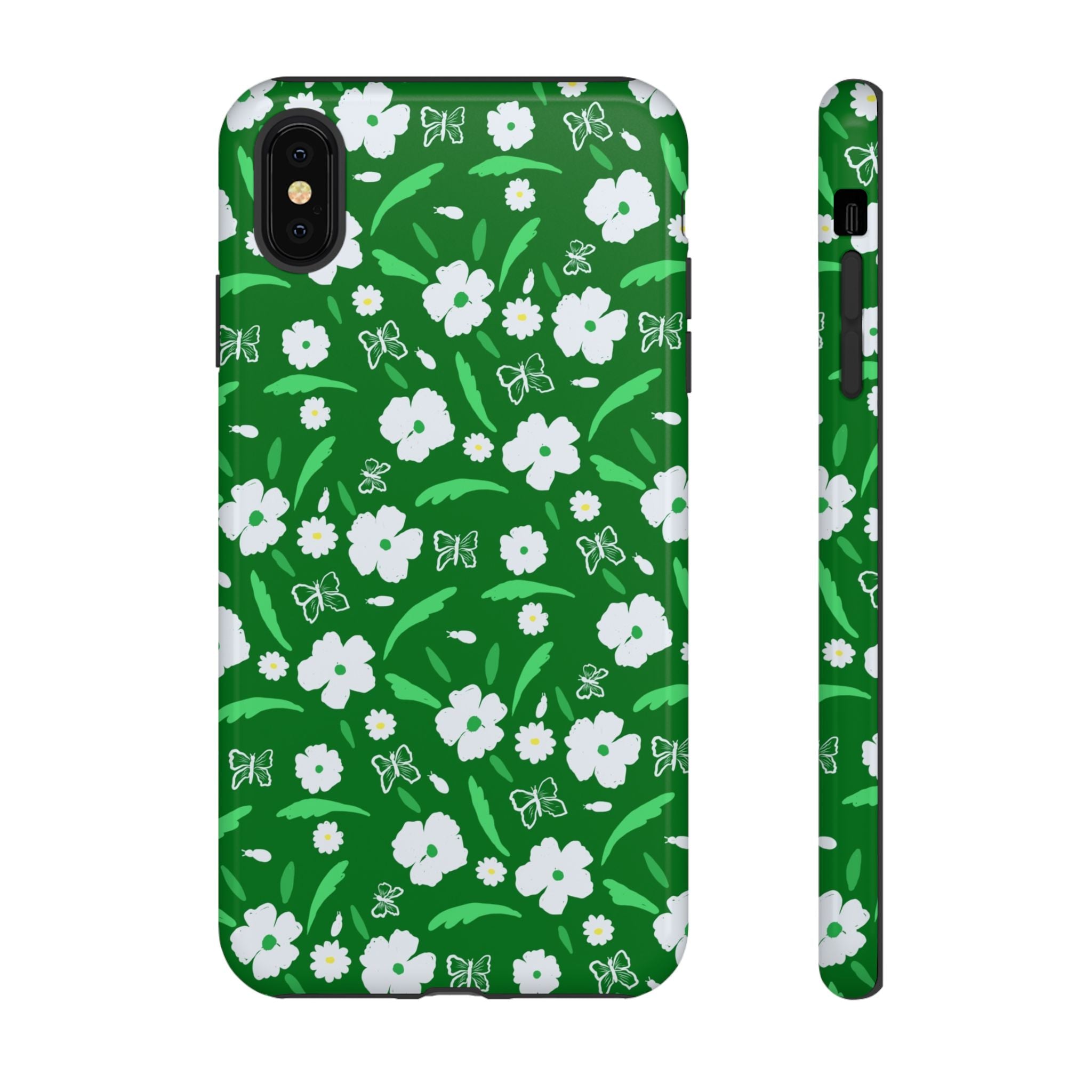 Green Meets White Flora Hand Designed Prints Tough Cases Printify