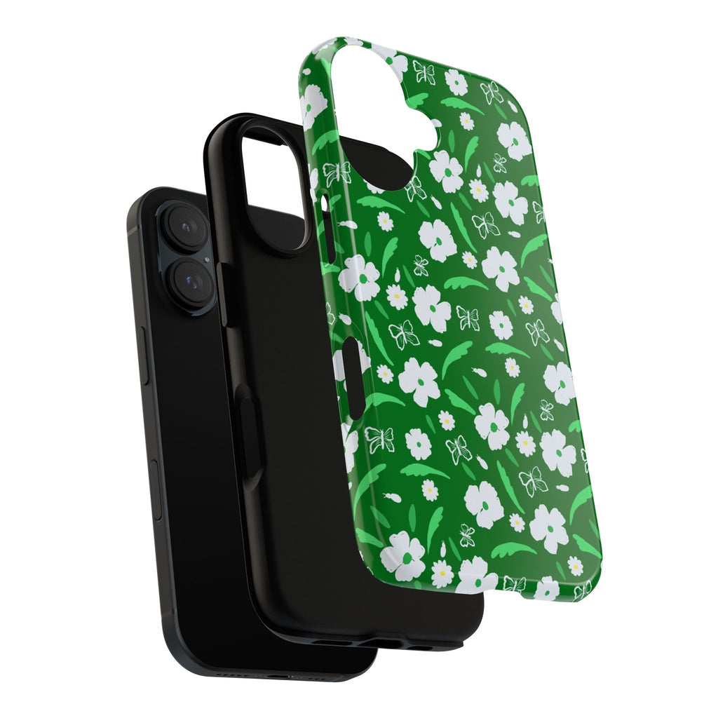 Green Meets White Flora Hand Designed Prints Tough Cases Printify