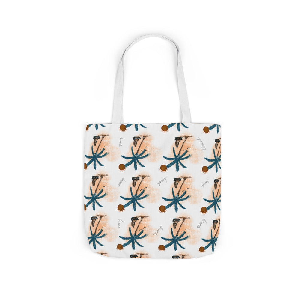 Beach Hand Drawn Art Canvas Tote Bag, 5-Color Straps Printify