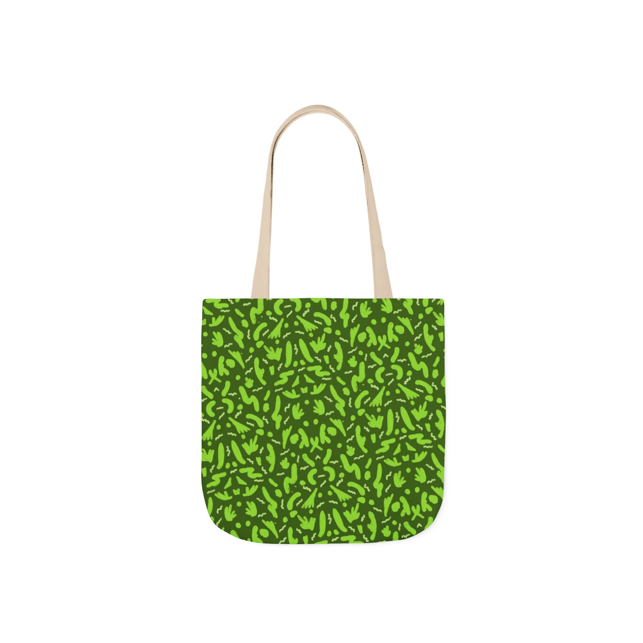 Green Botanic Reusable Canvas Tote Bag, 5-Color Straps Printify