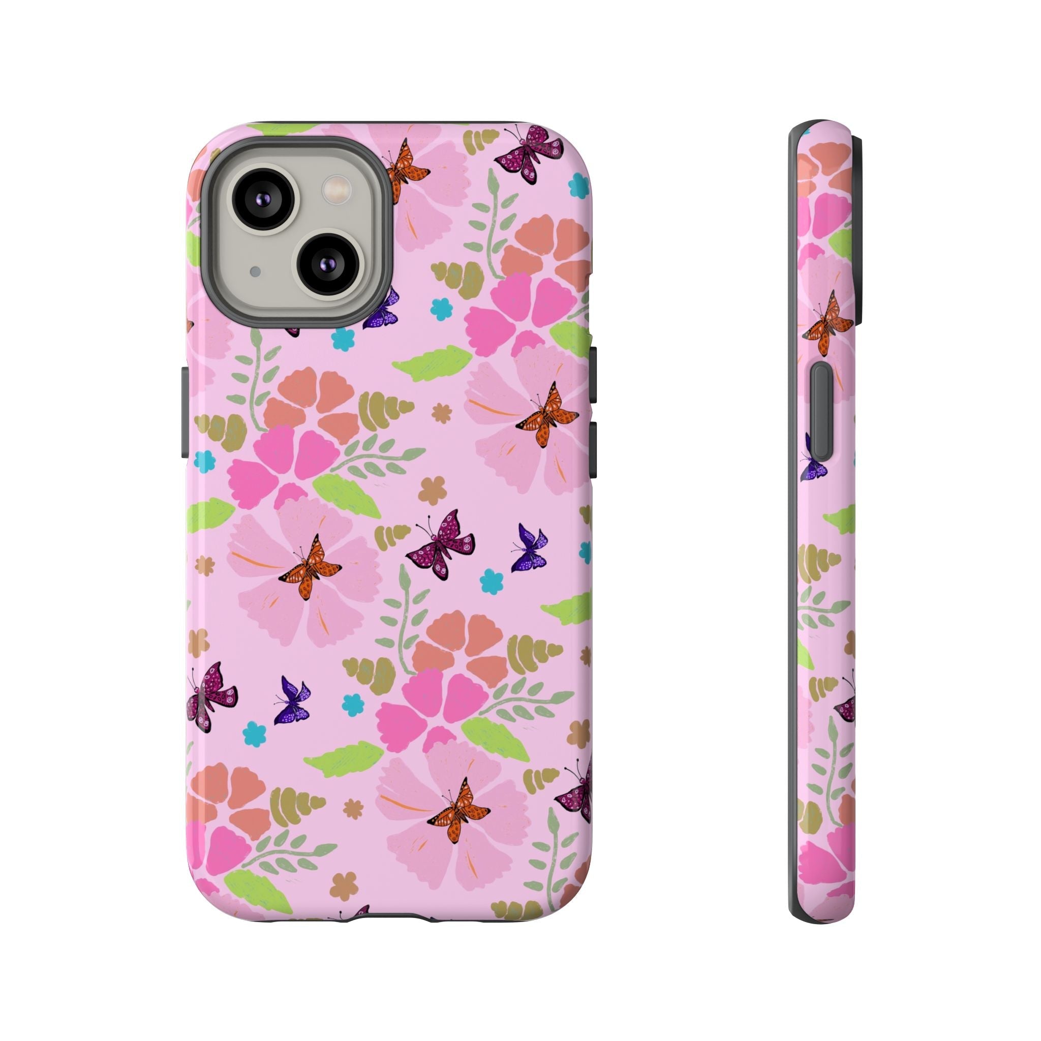 Pink Butterfly Garden Theme Tough Cases Printify