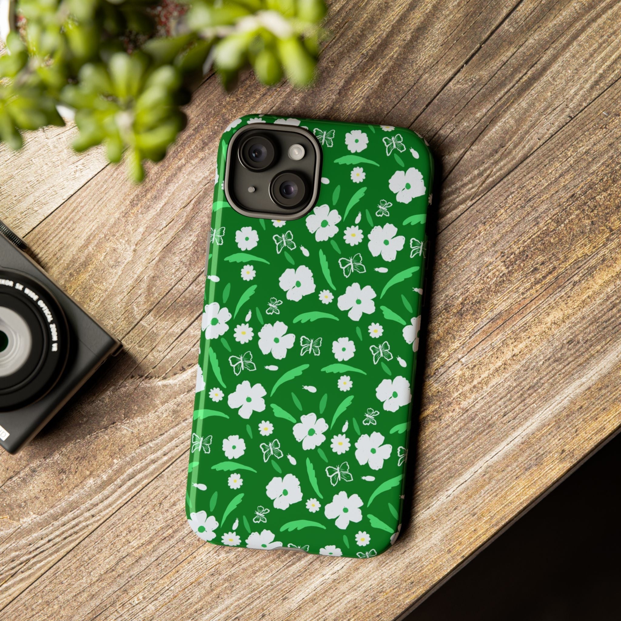 Green Meets White Flora Hand Designed Prints Tough Cases Printify