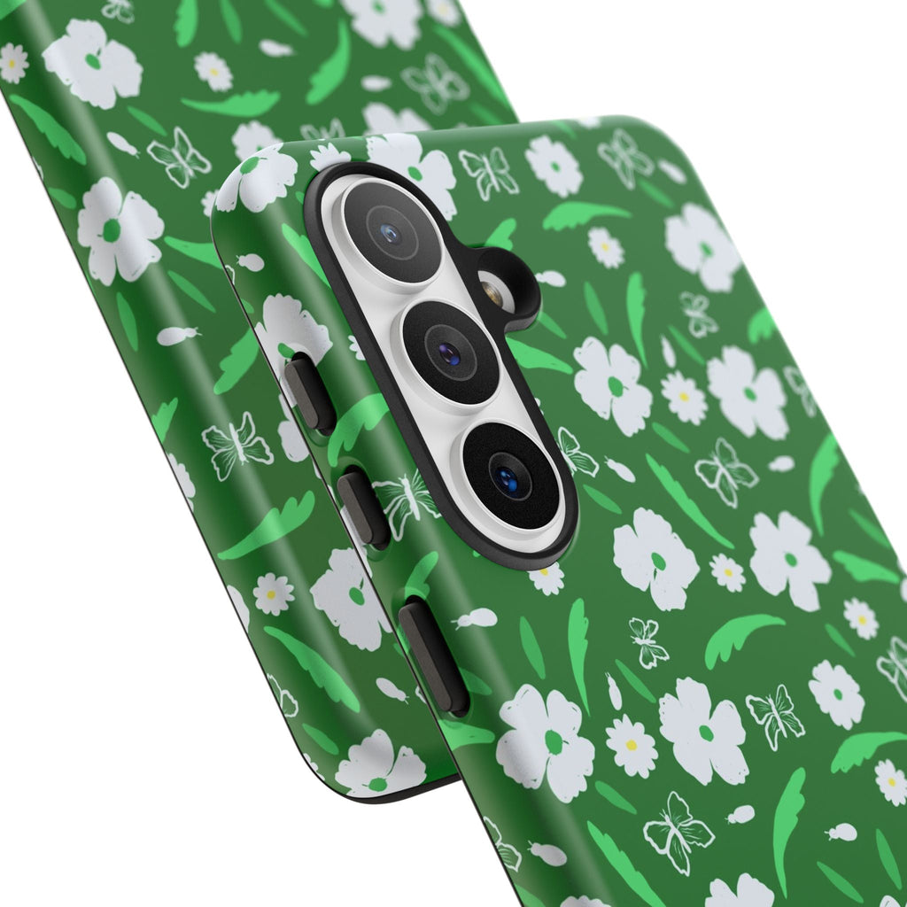 Green Meets White Flora Hand Designed Prints Tough Cases Printify