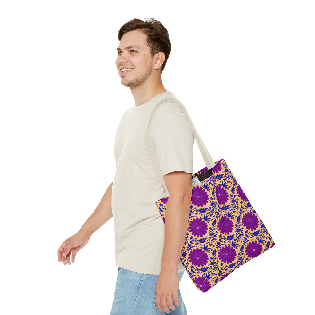 Botanic Susanah Purple Flower Print Tote Bag – Hand-Designed Print