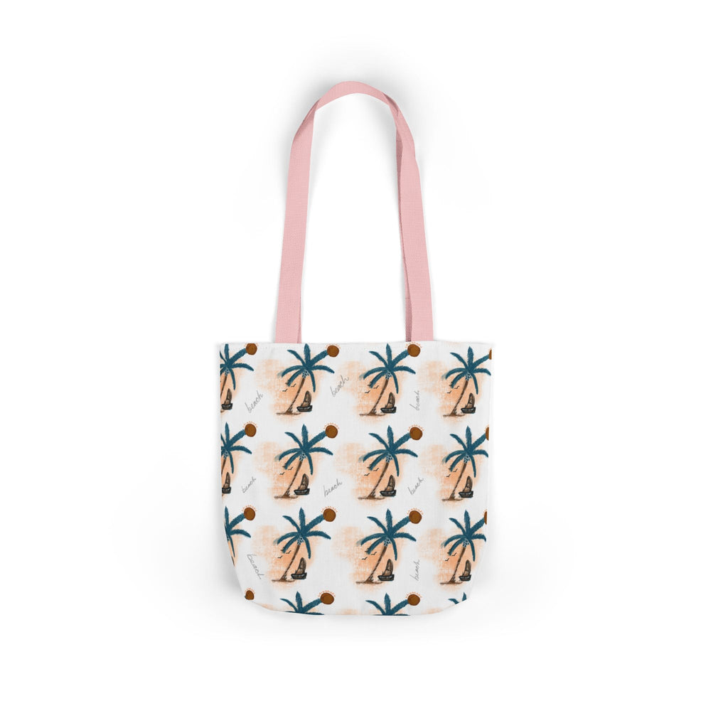 Beach Hand Drawn Art Canvas Tote Bag, 5-Color Straps Printify