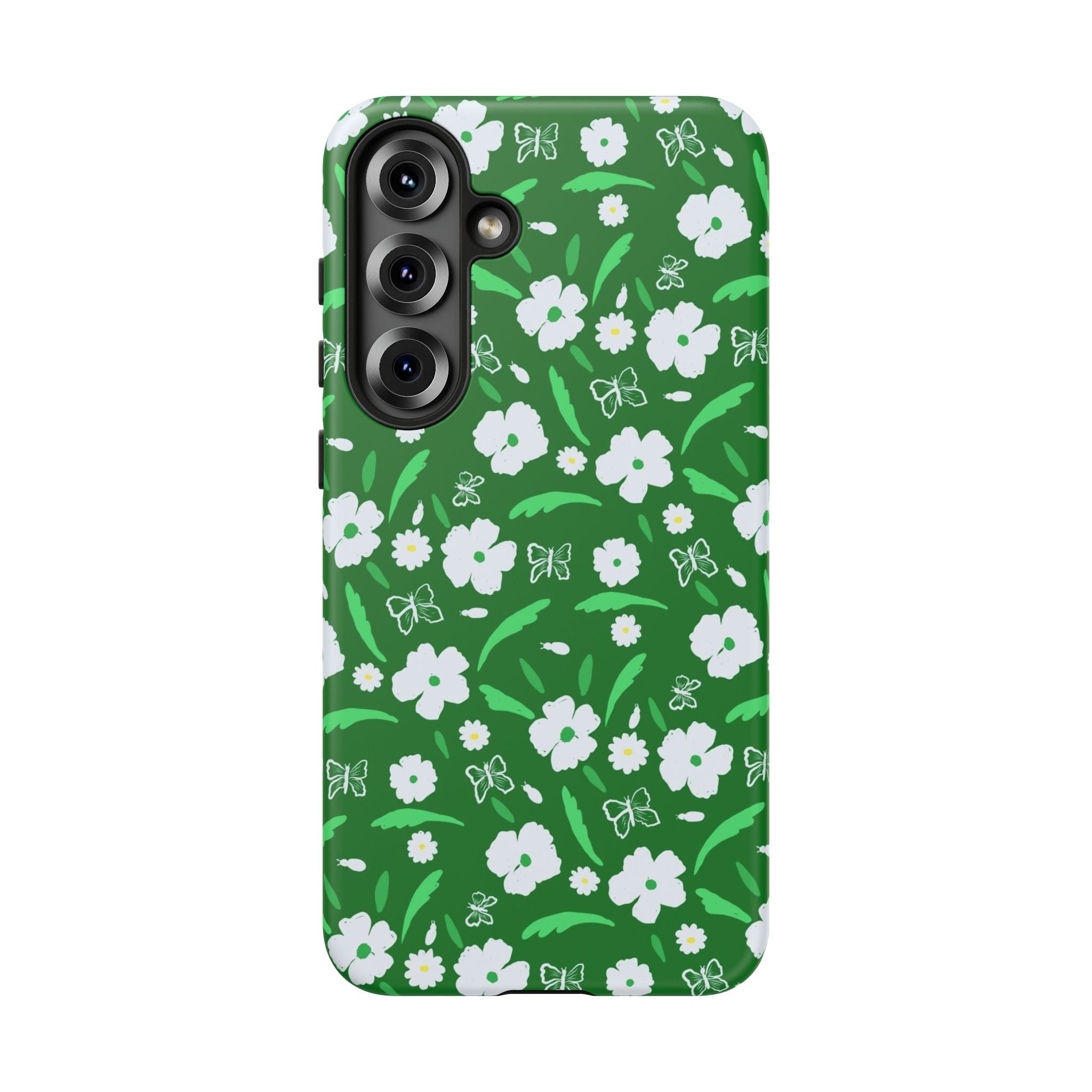 Green Meets White Flora Hand Designed Prints Tough Cases Printify