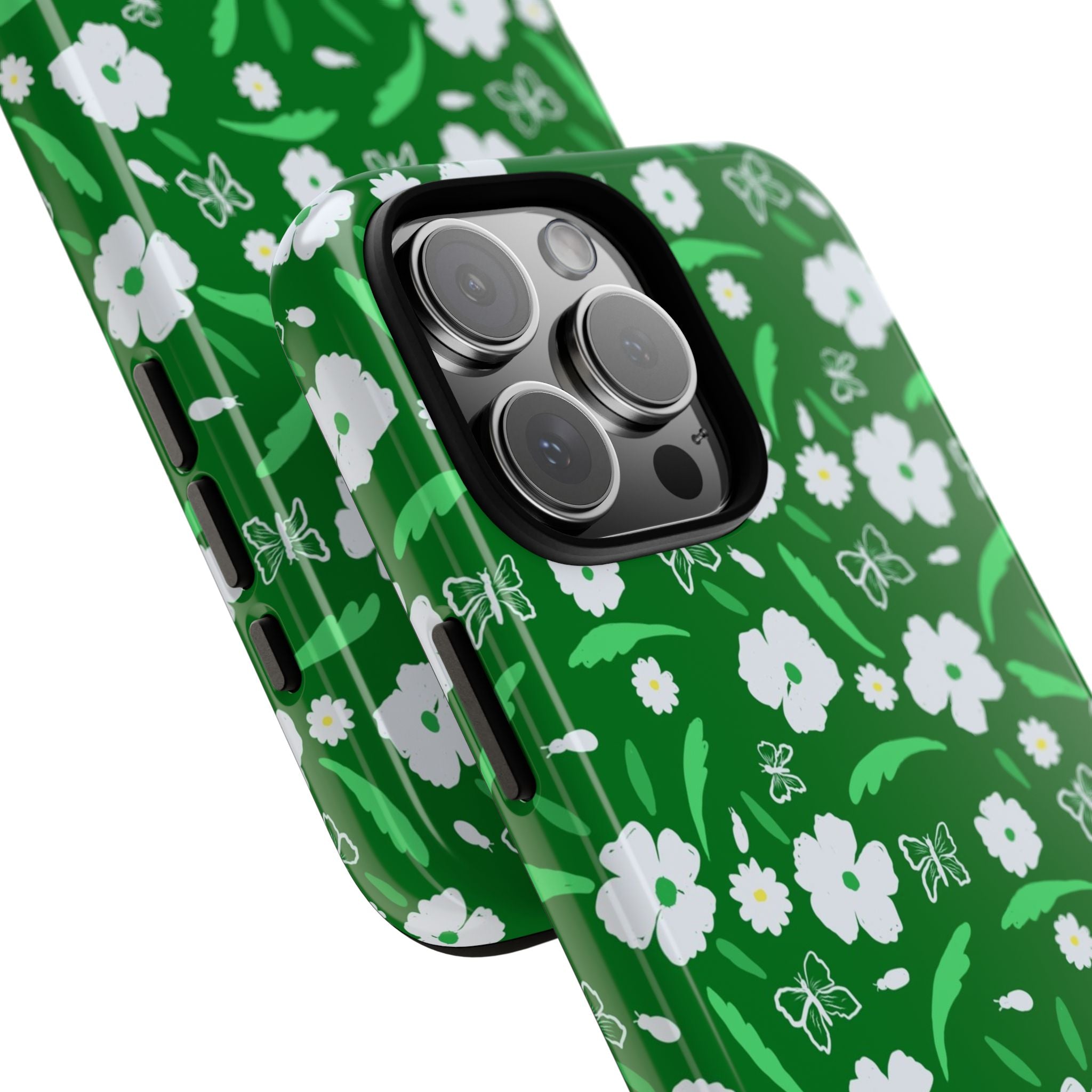 Green Meets White Flora Hand Designed Prints Tough Cases Printify